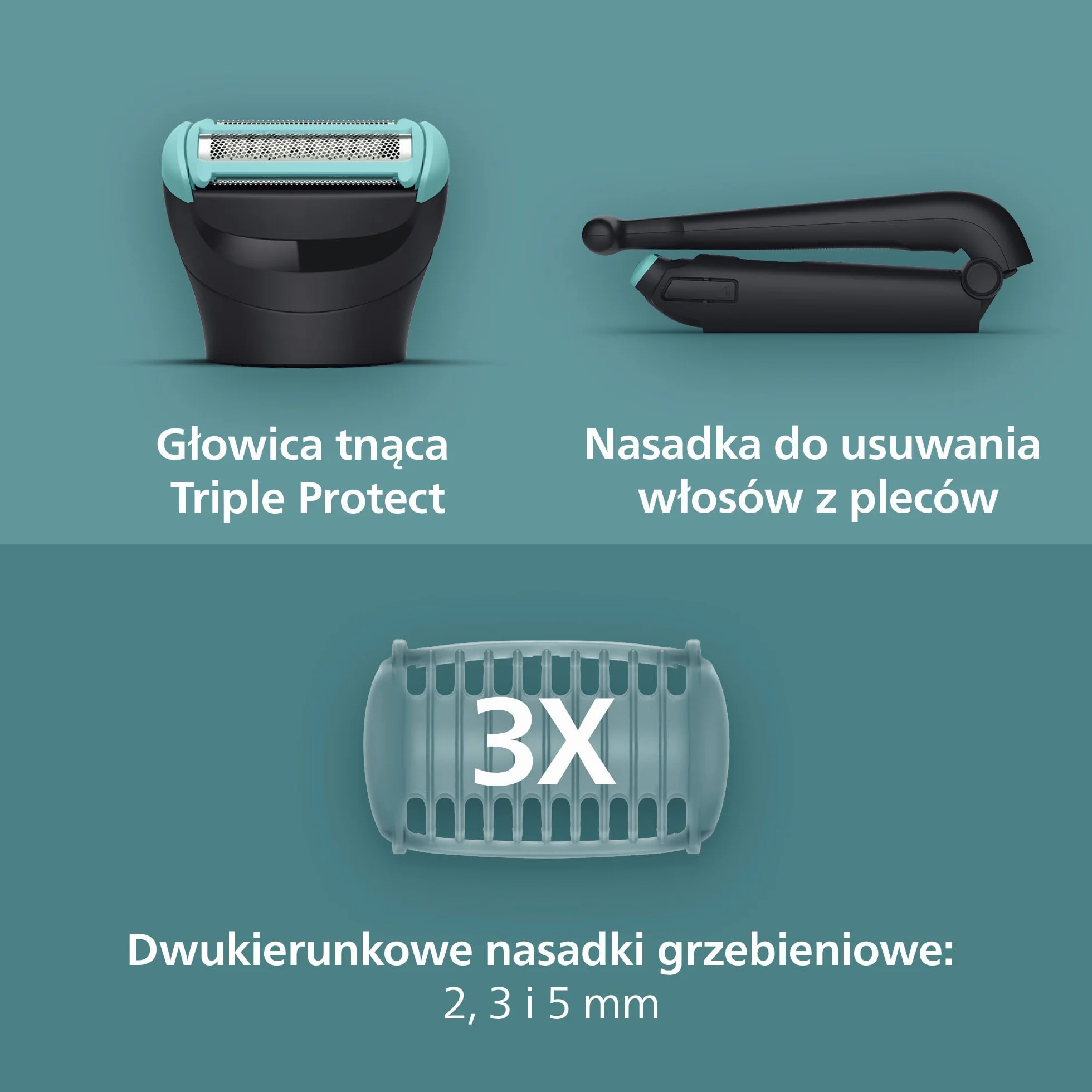 Philips Body Groomer 5000 – mężczyzn trymer do ciała potrójna ochrona, golenie okolic intymnych, składana nasadka do usuwania włosów na plecach, 100% wodoodporności, 100 minut pracy, BG5480/15