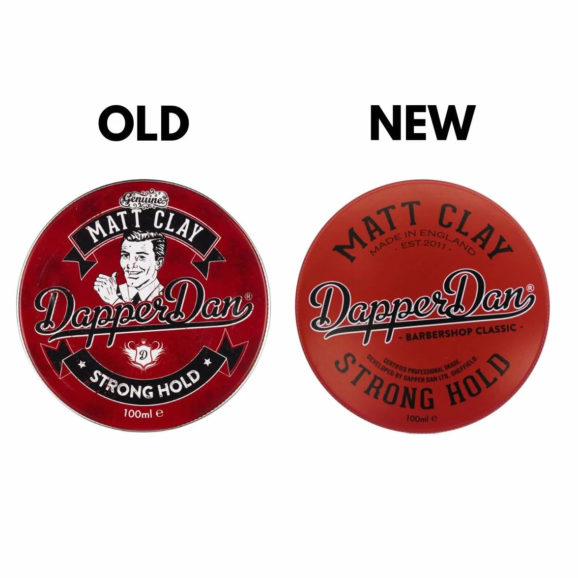 Dapper Dan Matt Clay, mocne trzymanie, matowe wykończenie, miękka glina, łatwa aplikacja, produkt do stylizacji włosów dla mężczyzn, 2 x 100 ml