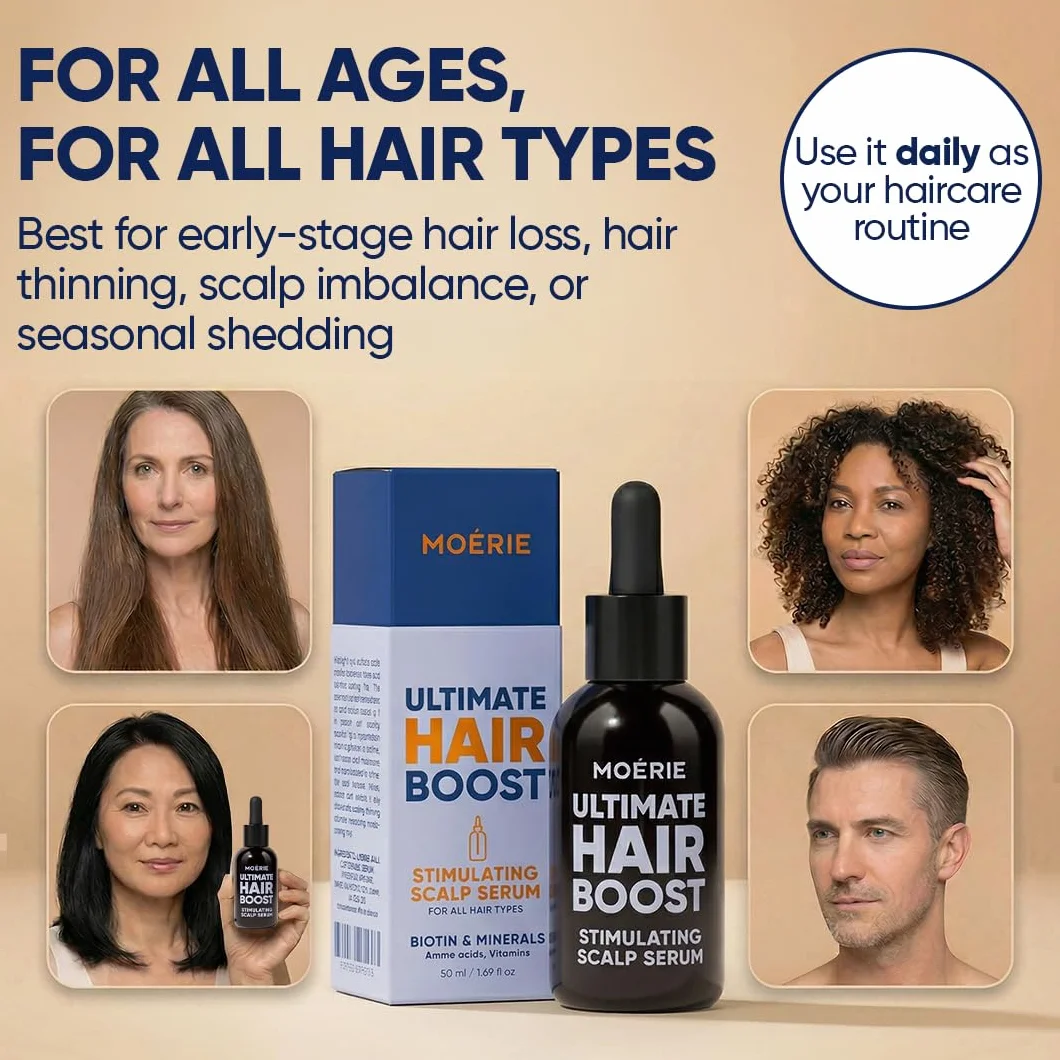 MOERIE Hair Growth Serum 50 ml – przyspiesza porost włosów i zapobiega wypadaniu włosów u kobiet – serum na porost włosów na skórze głowy – serum przeciw wypadaniu włosów (zestaw 2 szt.)