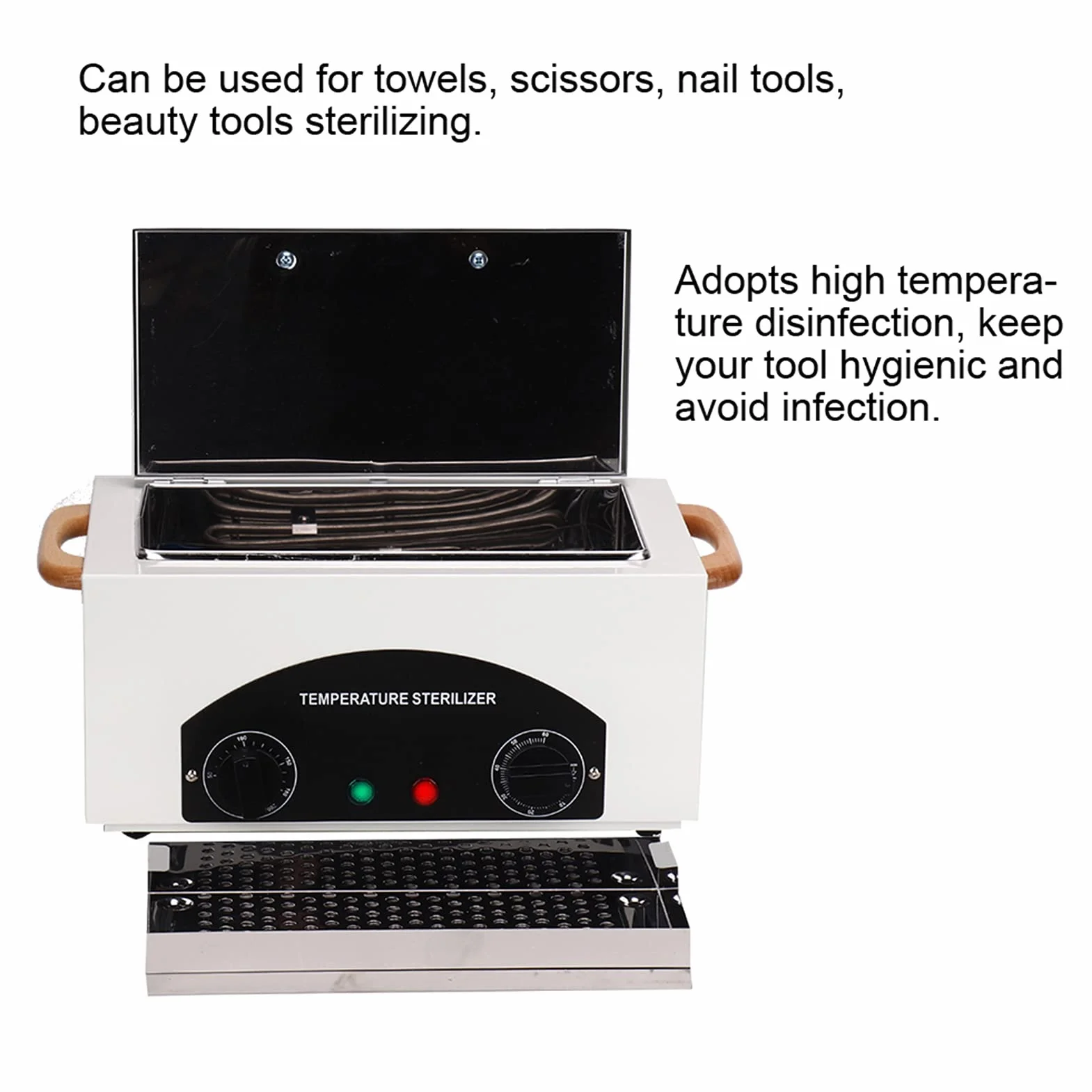 Sterylizator gorącym powietrzem, 300 W, sterylizator na sucho, regulacja temperatury, dezynfekcja instrumentów, kosmetyków, pielęgnacji stóp, narzędzia do sterylizacji paznokci