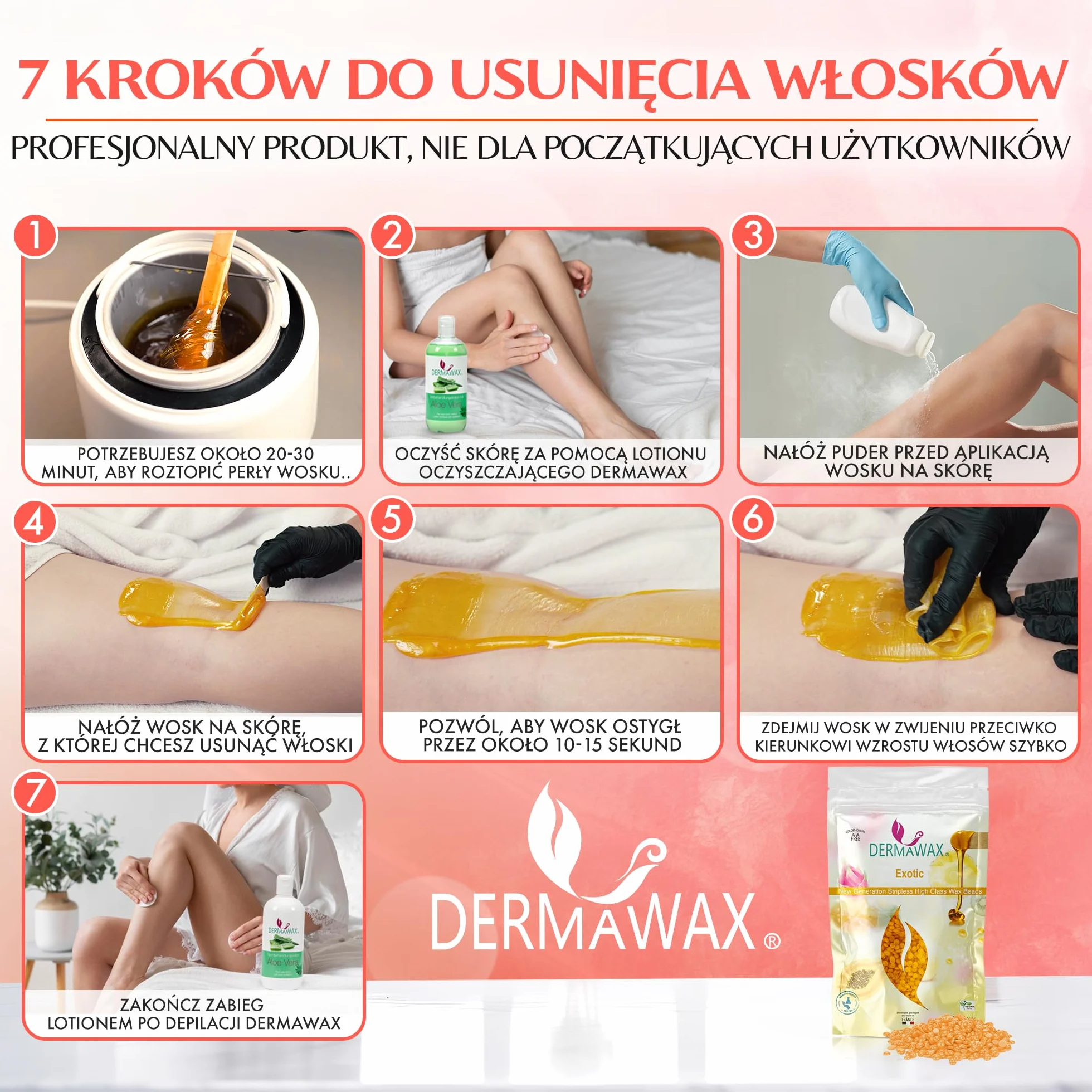 800 g Egzotycznych Perełek Wosku Dermawax z Olejem z Marakui Wosk Wysokiej Wydajności do Depilacji Depilacja Brazylijska Całego Ciała