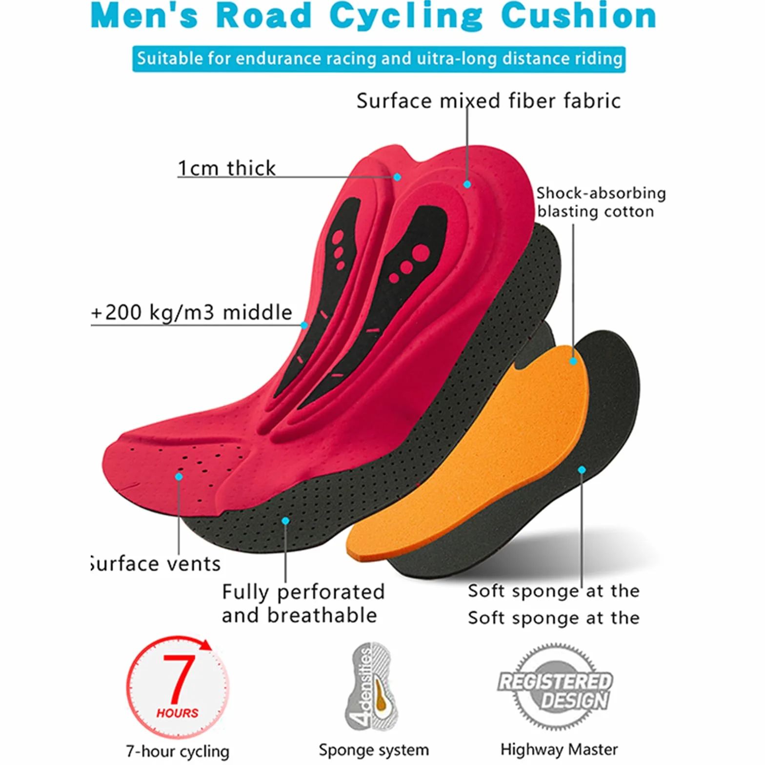 NuCamper Męskie 4D Spodenki Rowerowe Wkładką Żelową, Padded For Cycling, Oddychającą, Elastyczne, Szybkoschnące, Antypoślizgową Nogawką, Kolarstwo Górskie, Rower Sportowy, Na Świeżym Powietrzu