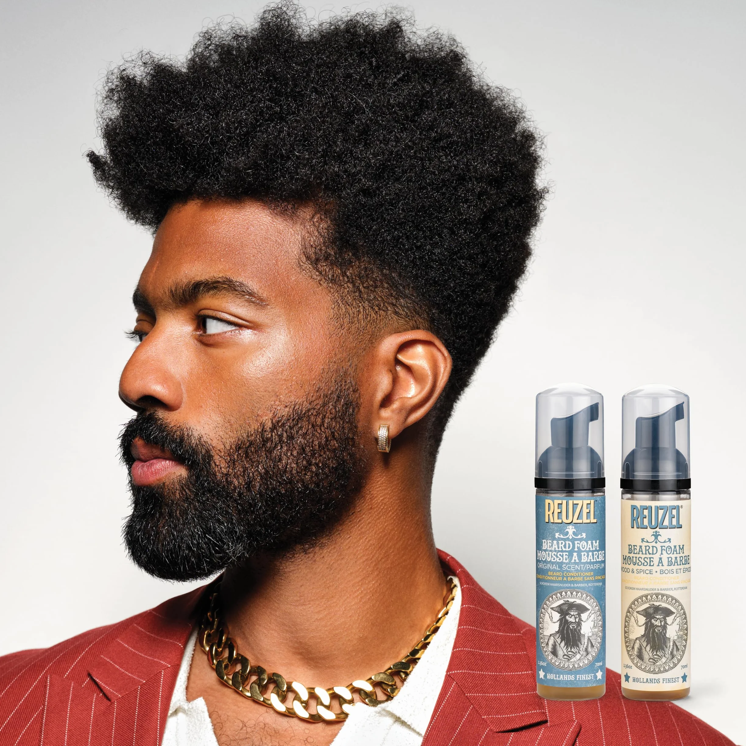 Reuzel Beard Foam - Scented Cream that Reduces Beardruff and Itchy Skin - Men's Grooming Conditioner that Quickly Absorbs into Skin - Vegan Moisturizer for Him with an Everyman Fragrance - 70 ml
