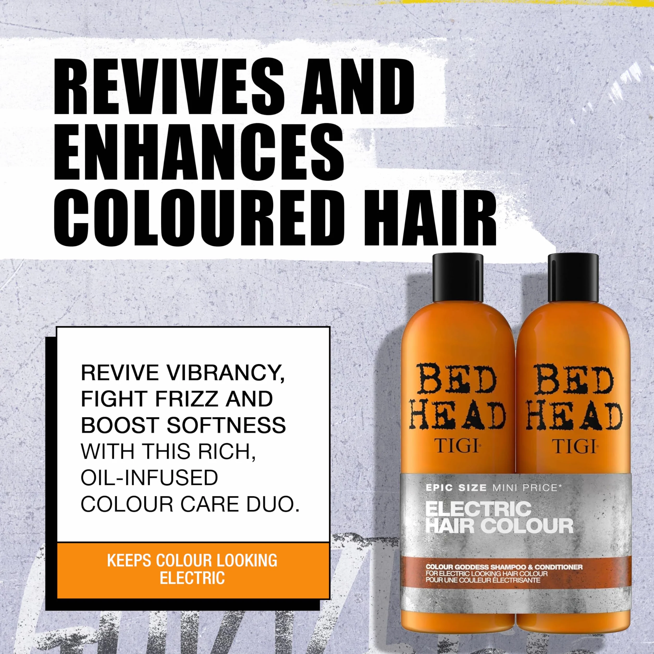 Tigi Bed Head Colour Goddess, Szampon i Odżywka do Włosów Farbowanych, 2 x 750 ml