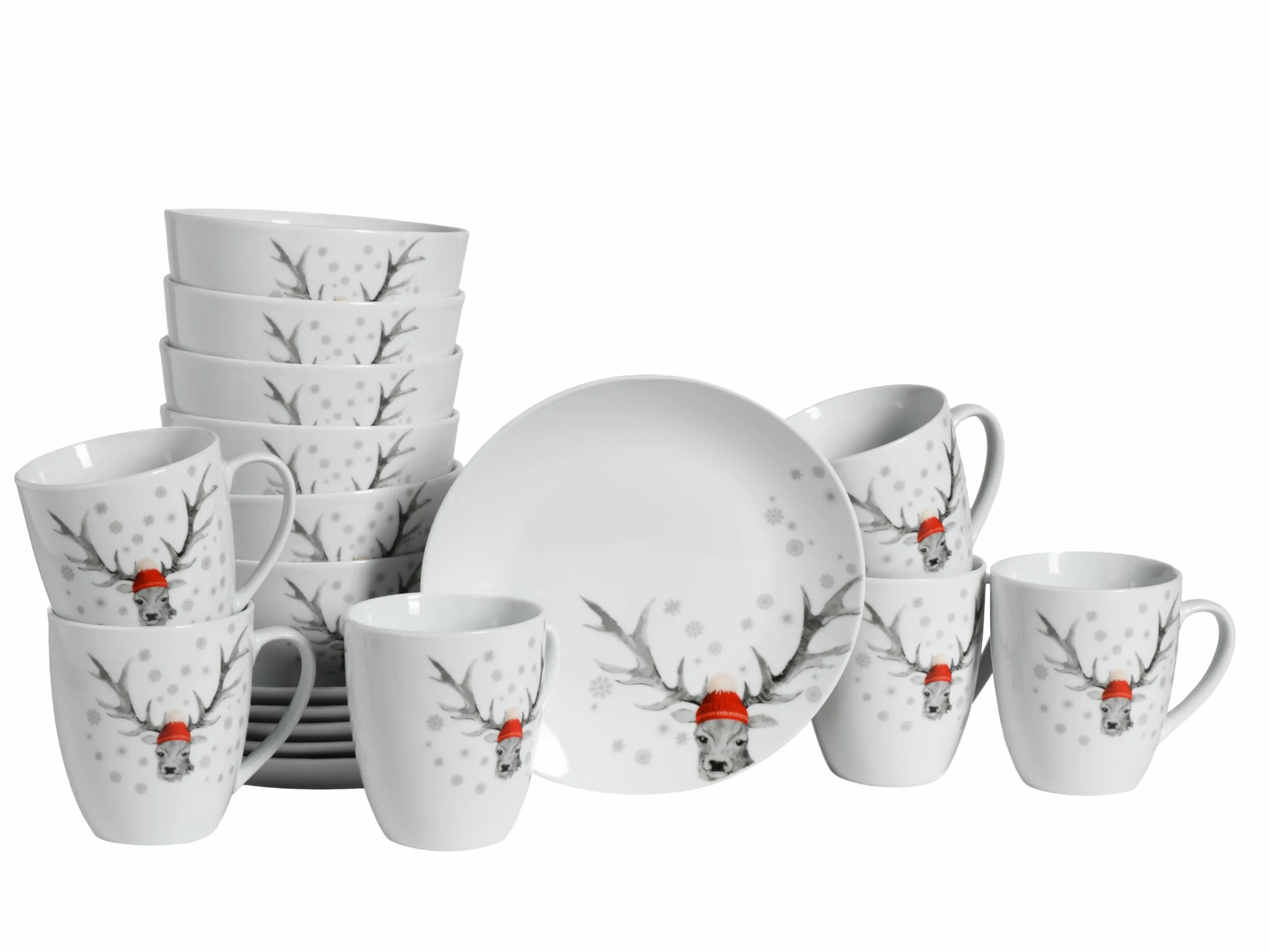 CreaTable, 21498, seria księżycowa, zestaw 18 sztuk, dla 6 osób, kasza z porcelany, do mycia naczyń i mikrowellengeeignet, jakość