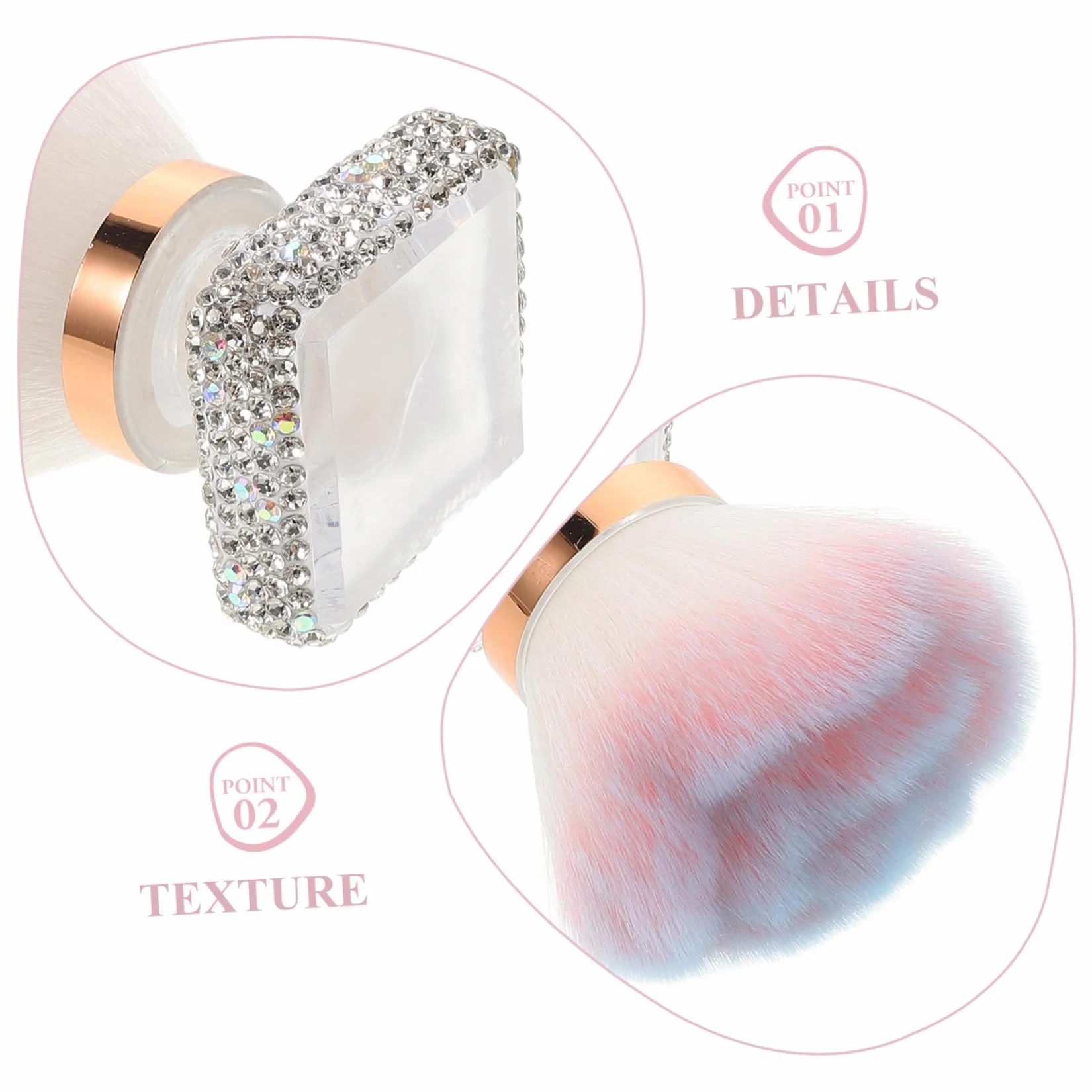 FRCOLOR Powder Remover Brush Flower Shape Nail Dusting Brush Soft Synthetic Bristles Manicure Pedicure Tool