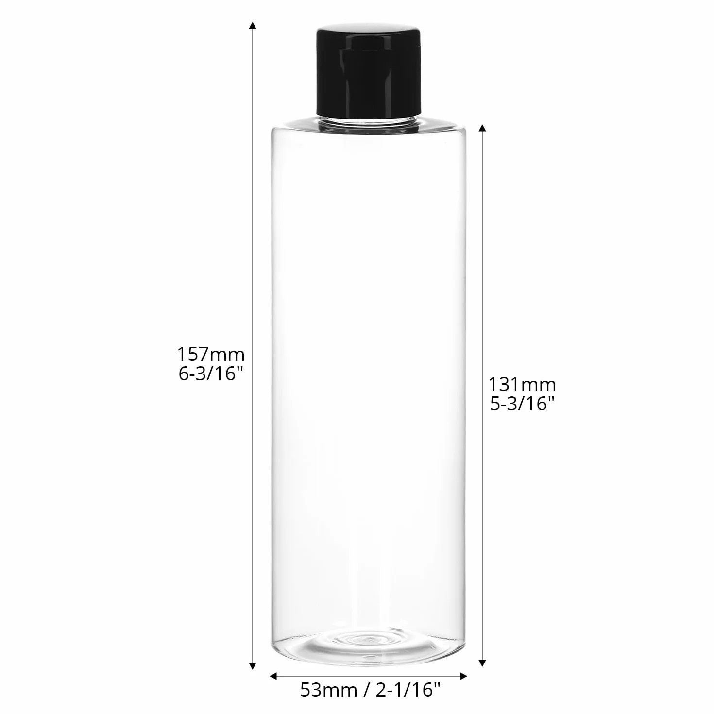 QWORK® Zestaw 4 butelek podróżnych, 250 ml, butelki podróżne do napełniania z klapką, plastikowa butelka, na kosmetyki, podróże, szampon