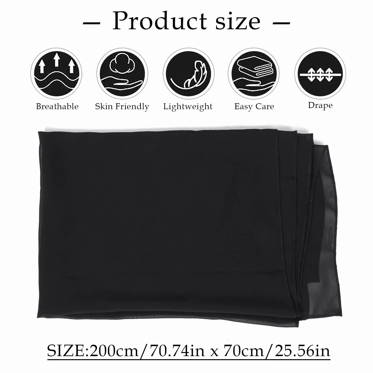 oruola Formalny szal, szyfonowy szal, czarny szal dla kobiet, eleganckie szale i chusty na wieczór, 180 x 60 cm przezroczysty szal, czarne szale i chusty na suknie wieczorowe, eleganckie szale do