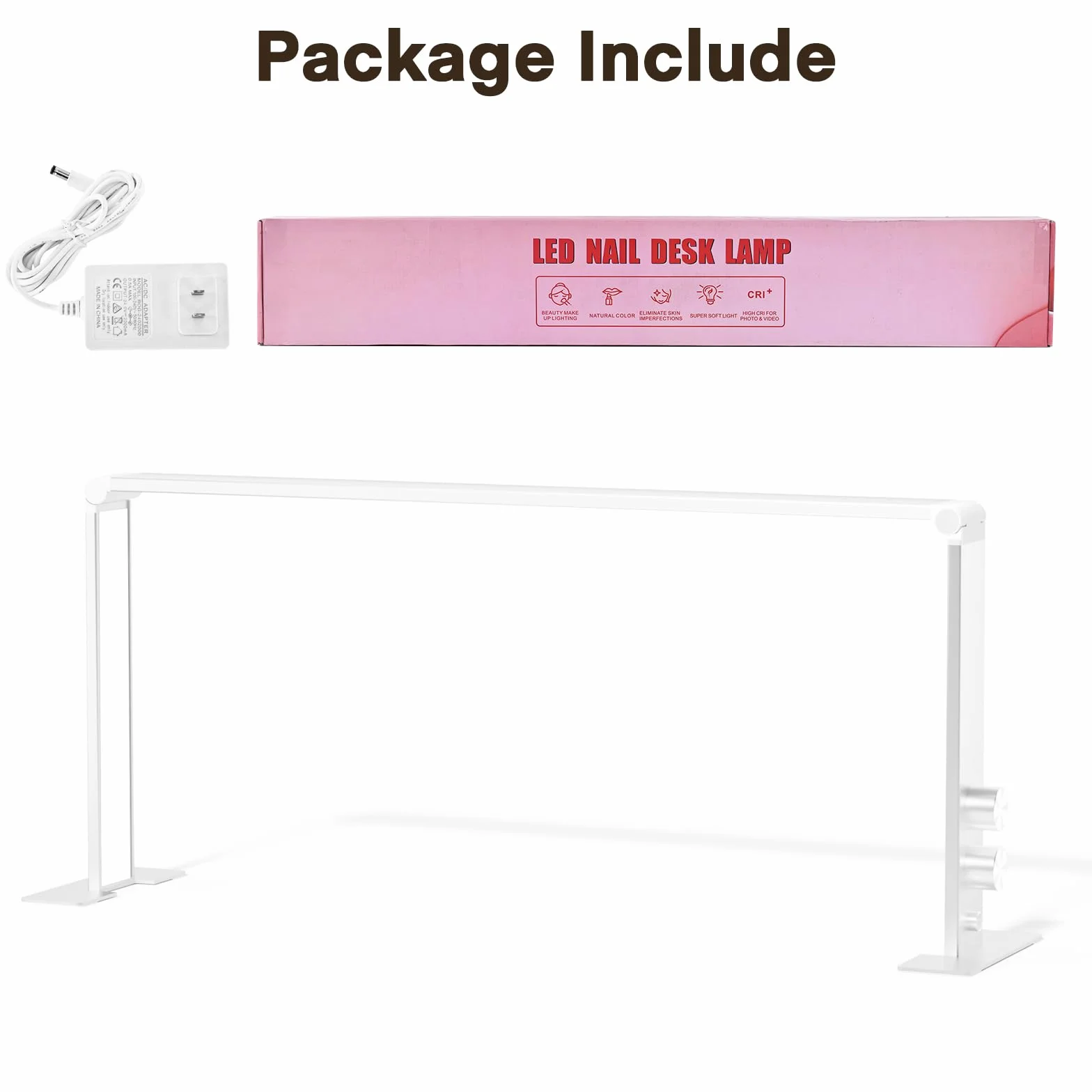 Lampa biurkowa do manicure 36 W, 3 tryby 4000K-6000K, ściemnialna, 86 cm