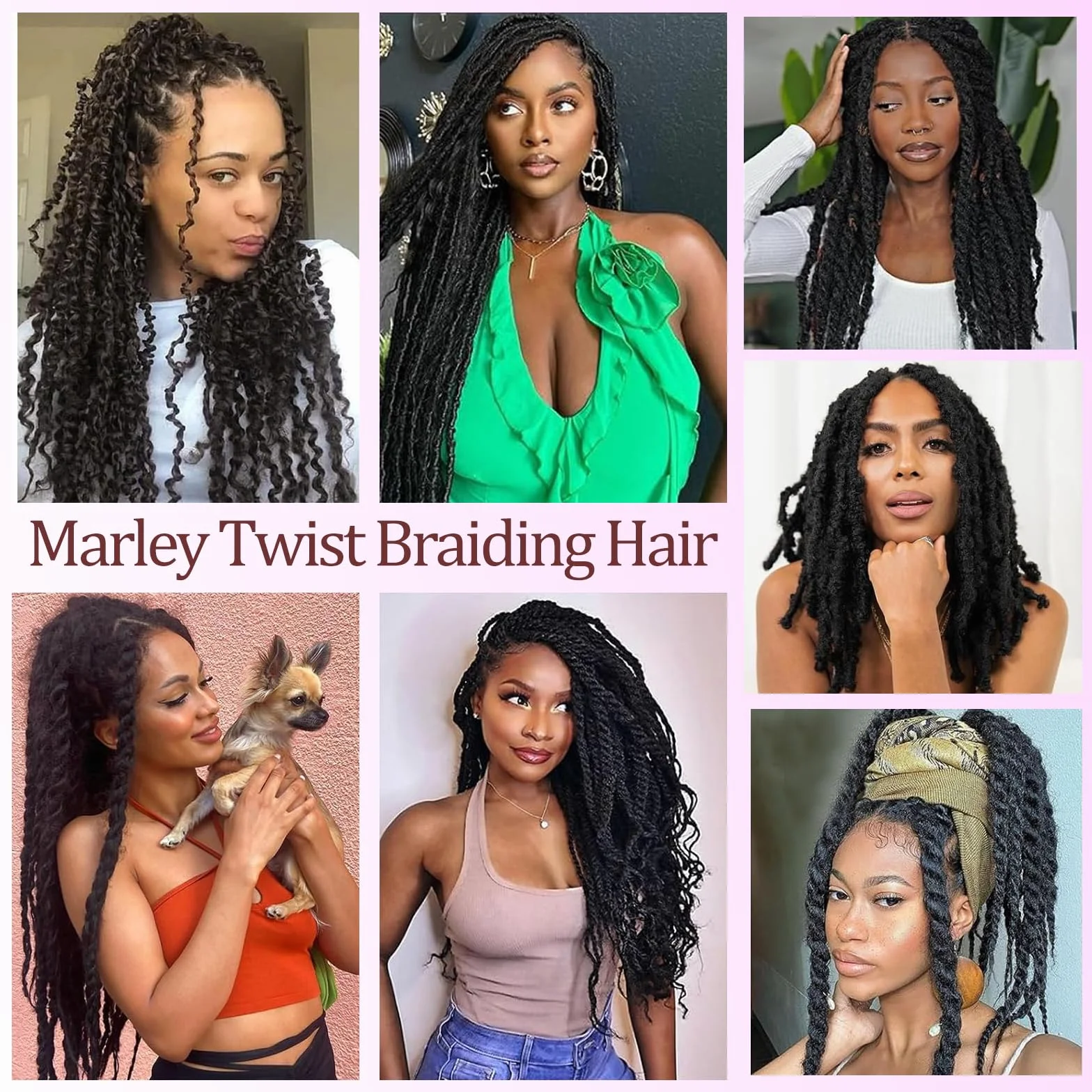 Marley Twist Warkocze do włosów Marley Twist Włosy Długie kubańskie Marleys Afro Kinky Curly Twists Faux Locs Warkocze szydełkowe Syntetyczne Warkocze szydełkowe Przedłużki do włosów (T30