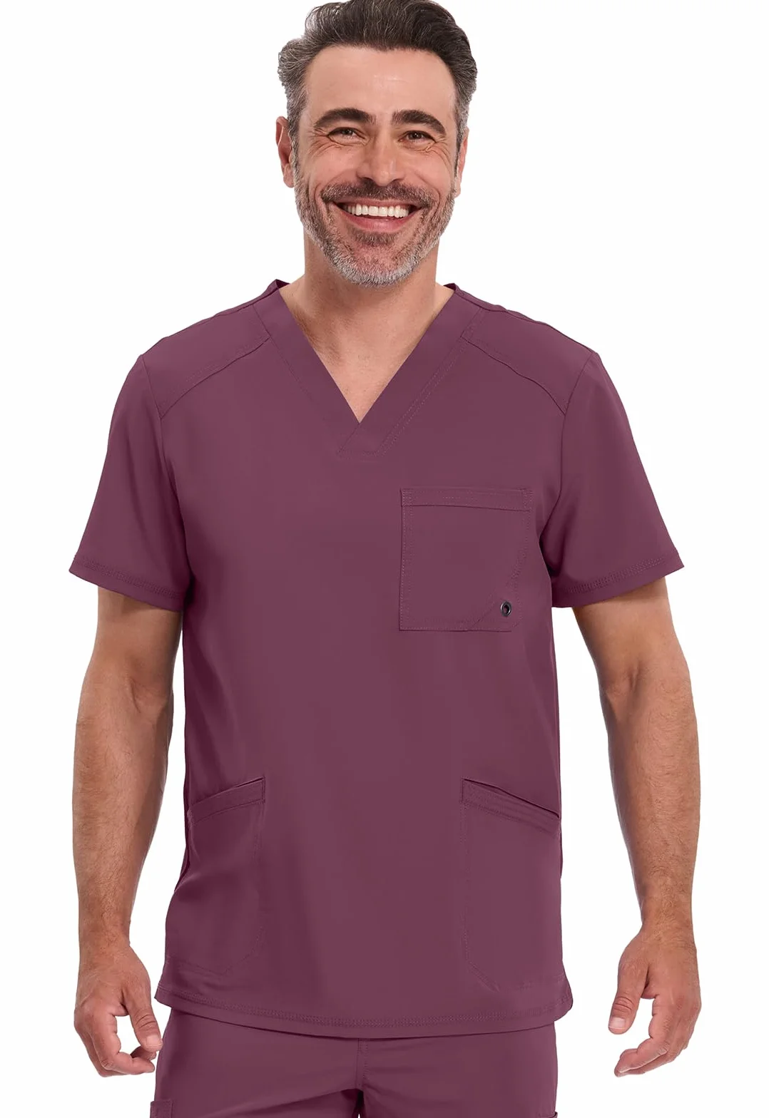 CHEROKEE Mężczyźni - Męski Scrub Top Plus Size Infinity - Odzież medyczna - Panele tylne z dzianiny prążkowanej - Dekolt w serek - CKE900A