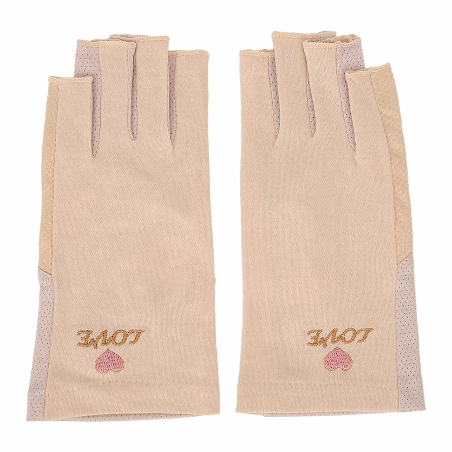 Rękawice Anty UV do Lampy żelowej do Paznokci Rękawice do Manicure Ochrona Przed Promieniowaniem UV Rozciągliwe Oddychające Włókna Bez Palców Bawełniane Rękawiczki do Paznokci(Jasny zółty)