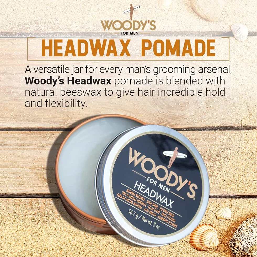 Woodys Headwax Natural Beeswax for Men 2 oz Pomade