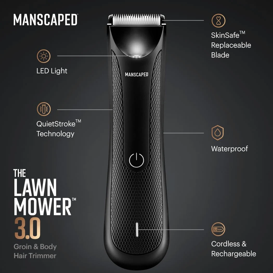 MANSCAPED™ Lawn Mower 3.0 elektryczna maszynka do golenia okolic pachwin, wodoodporna, wymienne głowice ceramiczne, stacja ładująca
