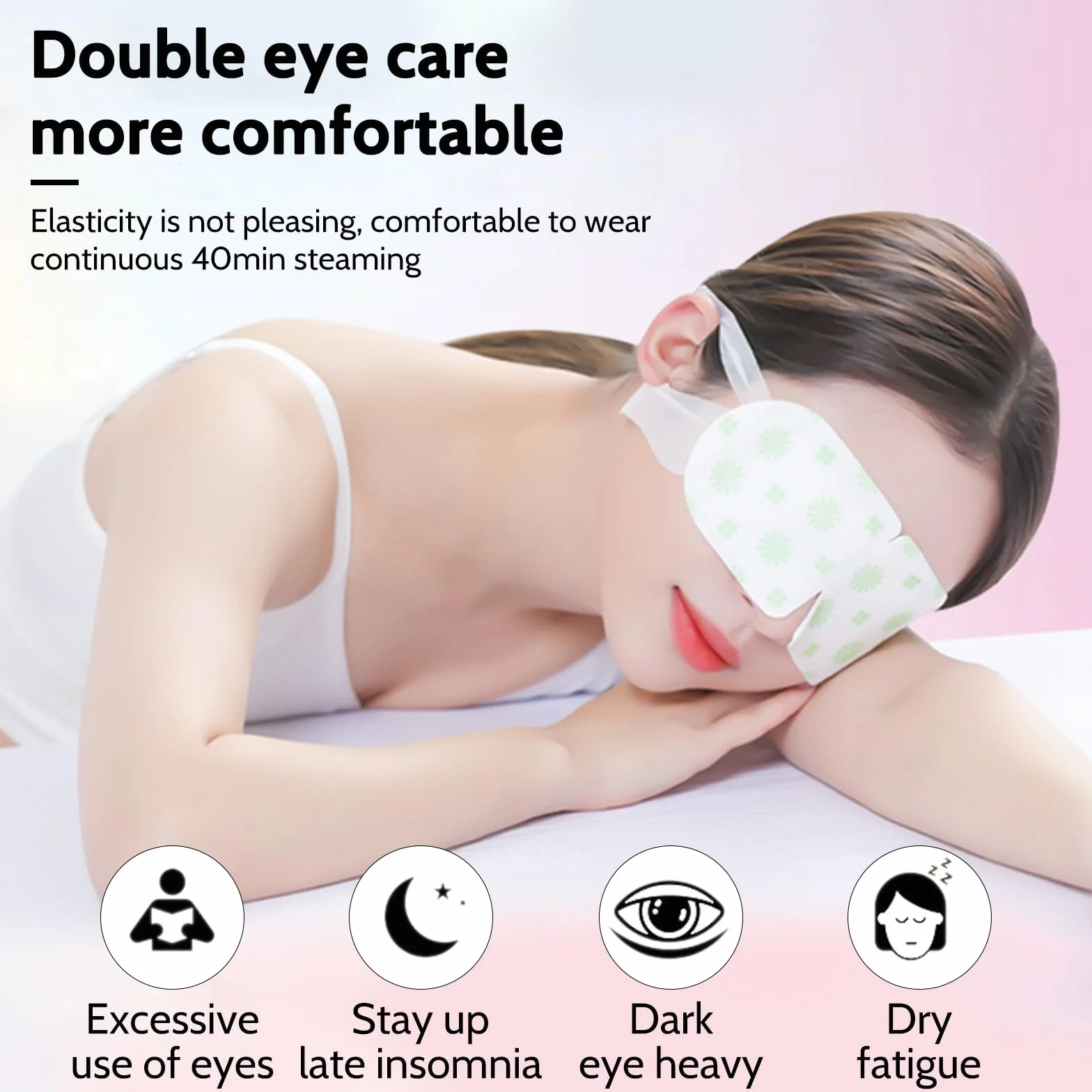 Ogrzewane maseczki na oczy, maska parowa, płatek Eeye Patch, lawendowa, 10 sztuk