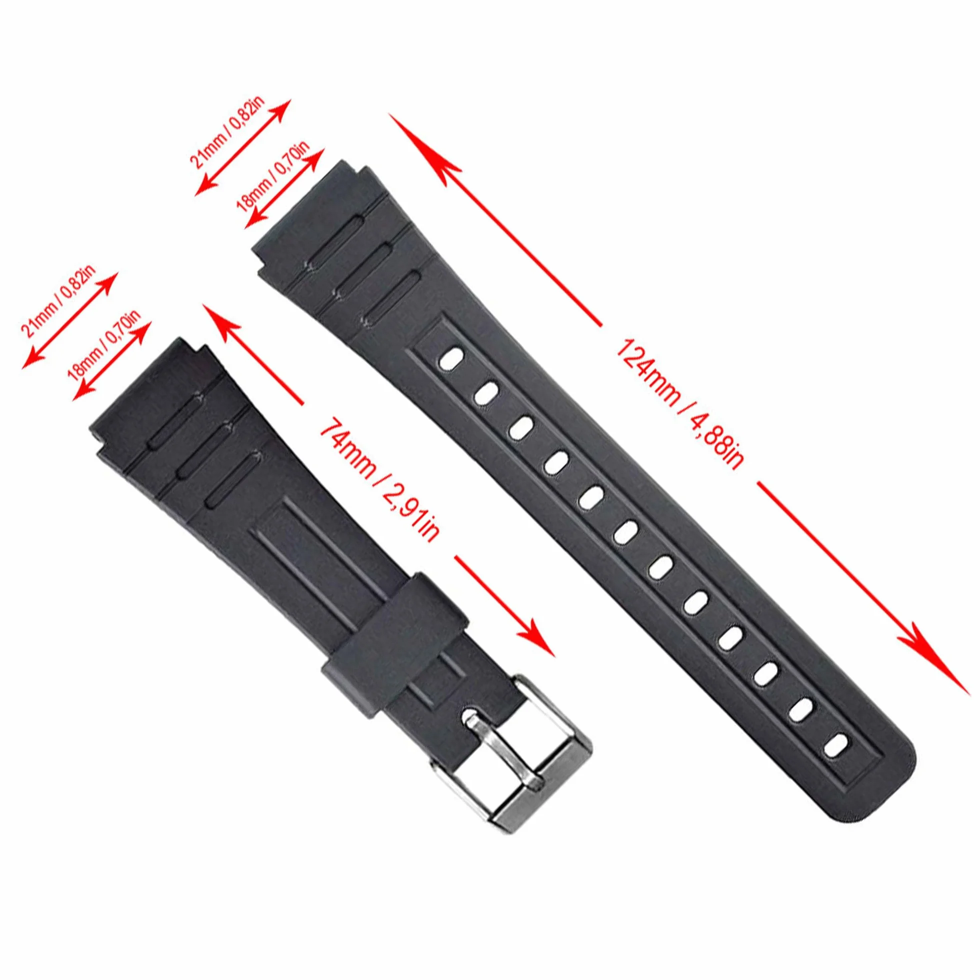 Pasek do zegarka Kompatybilny z Casio F-91 F-91W F-105 F-106W F-94 W-217h 18mm Ref 283P4
