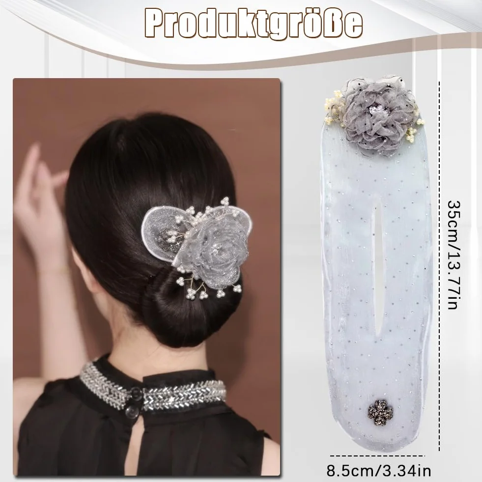 Kwiat Hair Bun Roller, klips do włosów, deft bun maker, 2024, najnowszy styl skręcanych włosów, kok, ozdoba do włosów, spinka do włosów, dla kobiet i dziewcząt