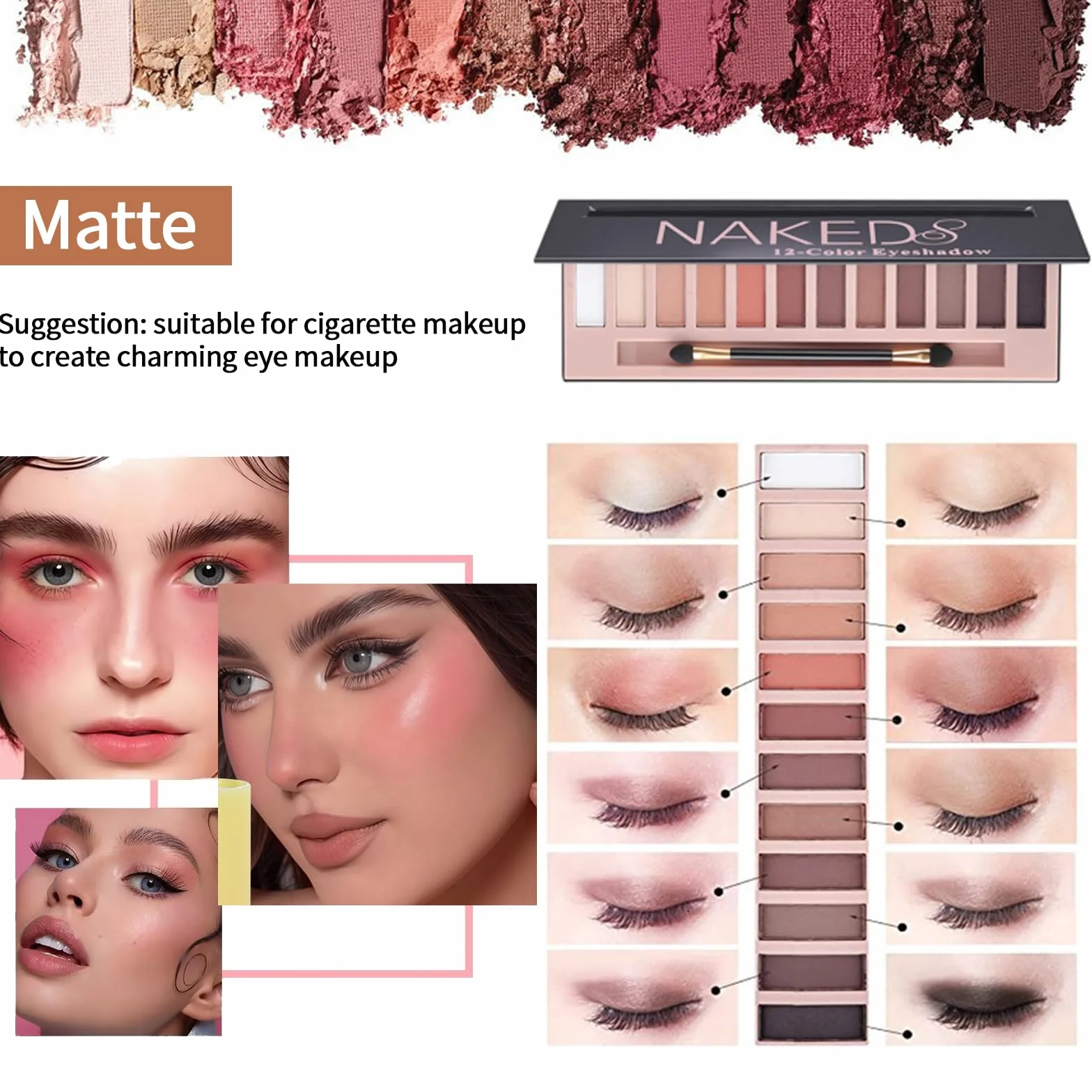 Kompletny zestaw do makijażu dla kobiet i początkujących, cień do powiek, podkład, szminka, eyeliner, tusz do rzęs, mydło do brwi, zestaw upominkowy dla kobiet i nastolatek
