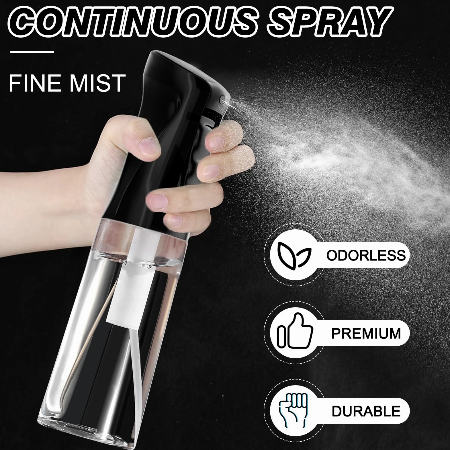 Butelka z rozpylaczem do włosów (10 uncji/300 ml) 2 opakowania niezbędnych butelek z rozpylaczem do czyszczenia pustej ultra cienkiej wody, spryskiwacz do stylizacji włosów, roślin ogrodowych,