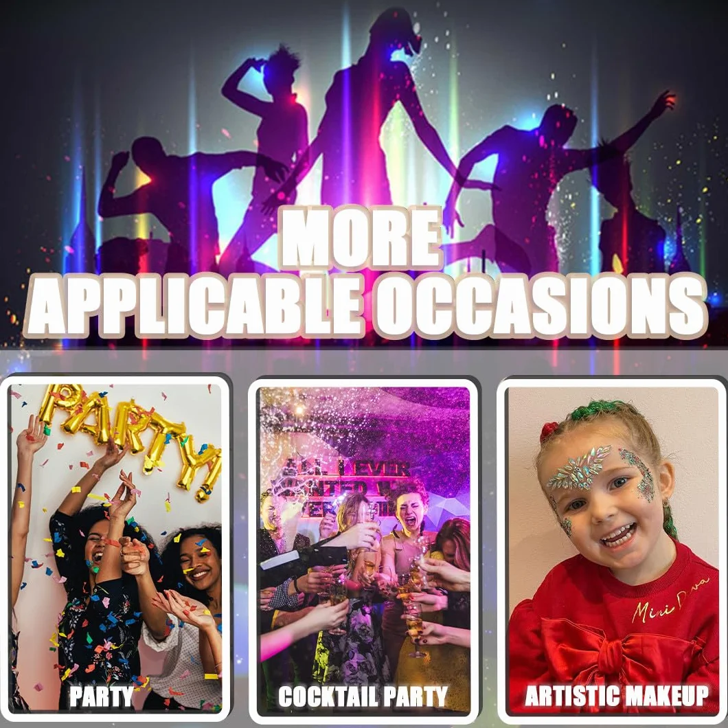 Twarz Klejnoty Brokat - Crystal Face Glitter Festival Zestaw Naklejek na Twarz, Samoprzylepne Oczy z Kryształu Górskiego Tymczasowy Tatuaż dla Kobiet Dziewczyny Festiwal Impreza, Styl 1