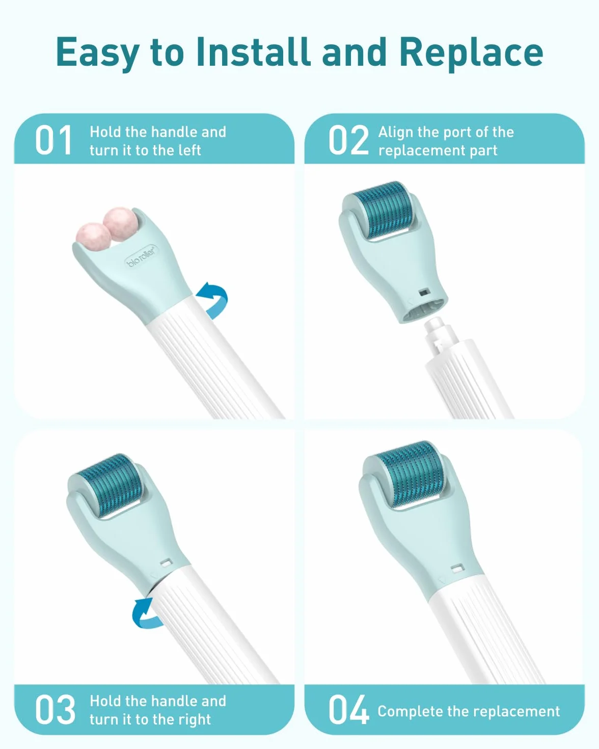 Derma Roller zestaw do mikroigłowania 720 pinów 0,5 mm przeciw zmarszczkom