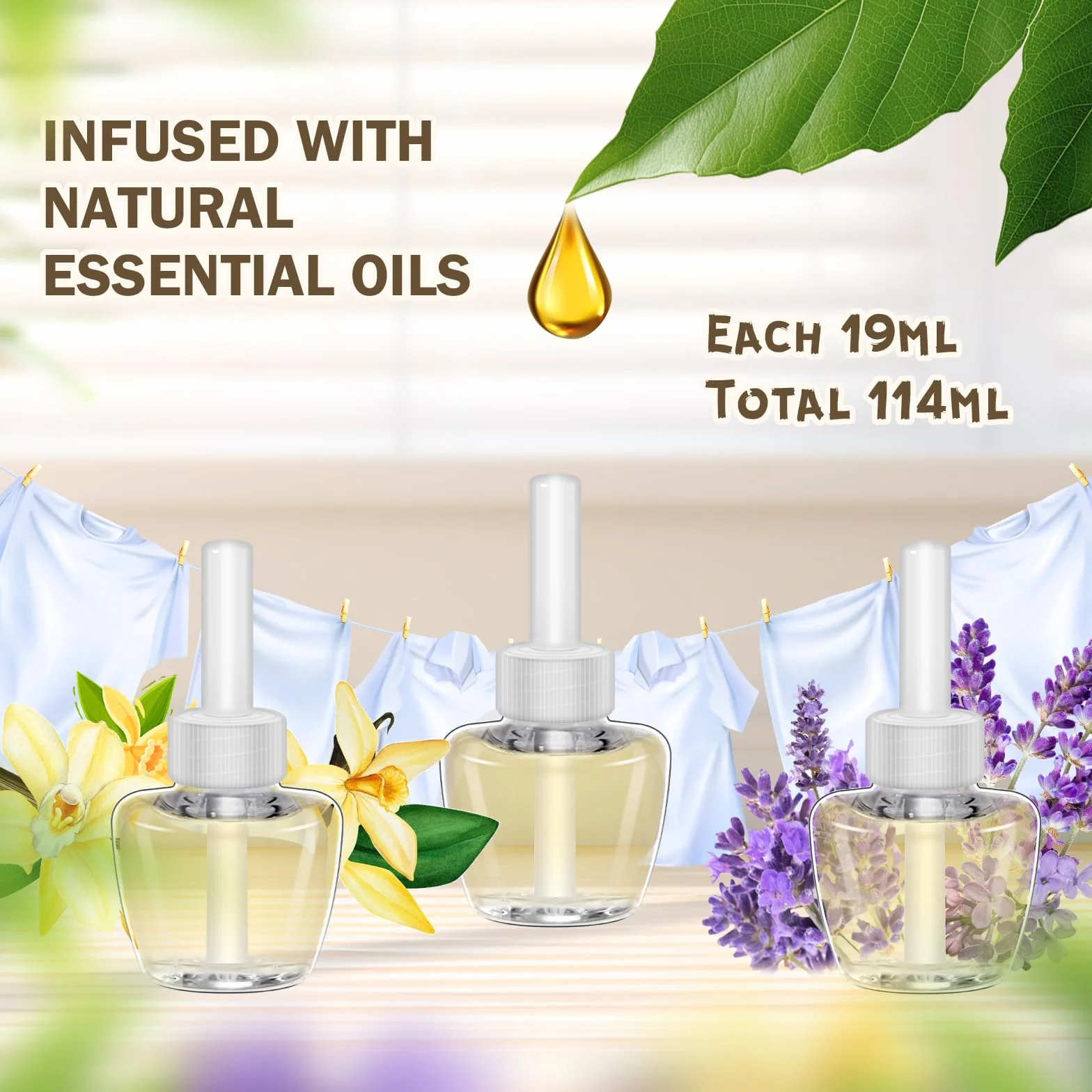 SCENTORINI Flakon zapachowy, odświeżacz powietrza do pomieszczeń, 6 x wkład, olejek zapachowy do pomieszczeń, mieszany zapach, flakony zapachowe, wkład do wkładu Air Wick i Glade