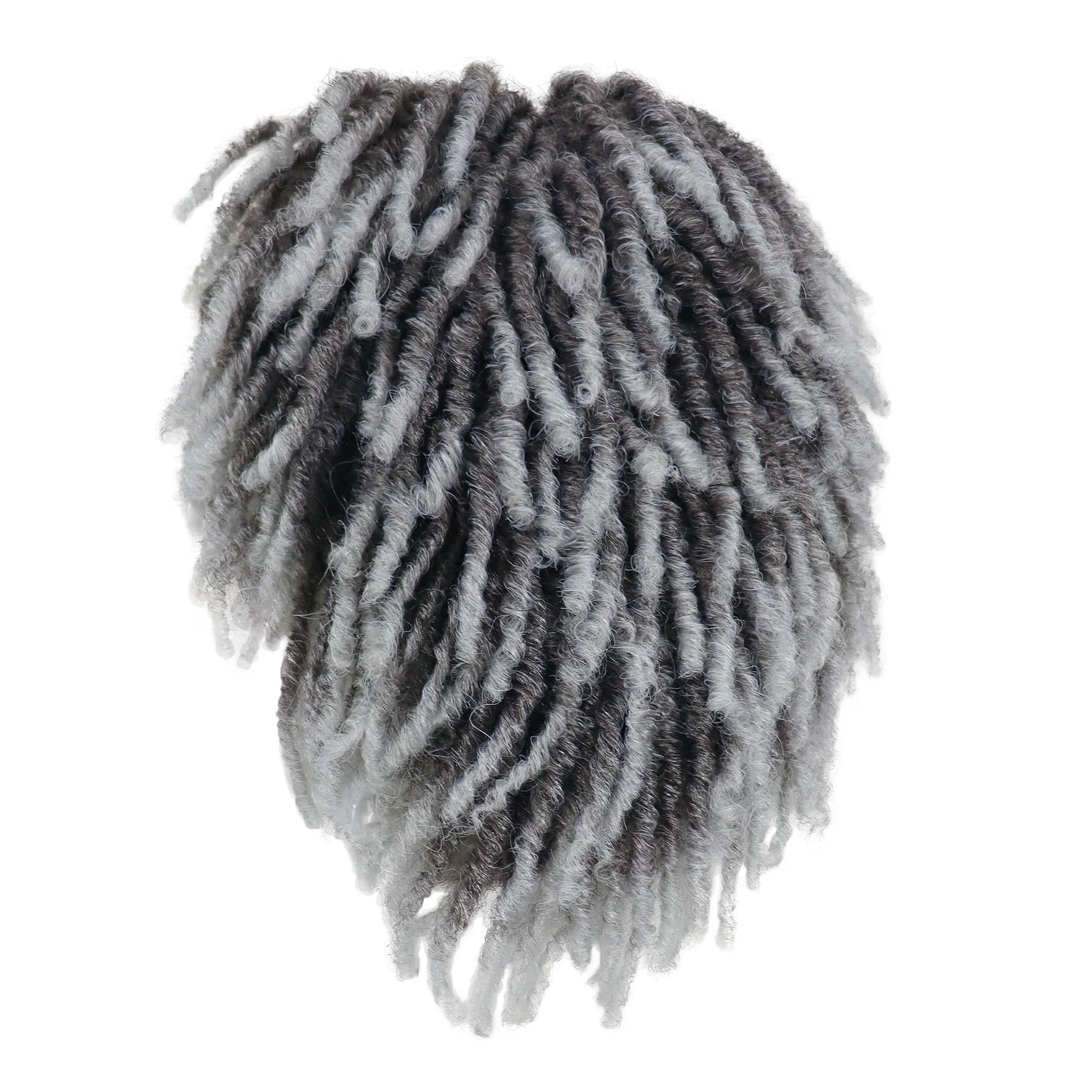 GNIMEGIL Krótka Peruka Dreadlock mężczyzna ombré-szara realistyczny Twist Rasta Cosplay kostium impreza