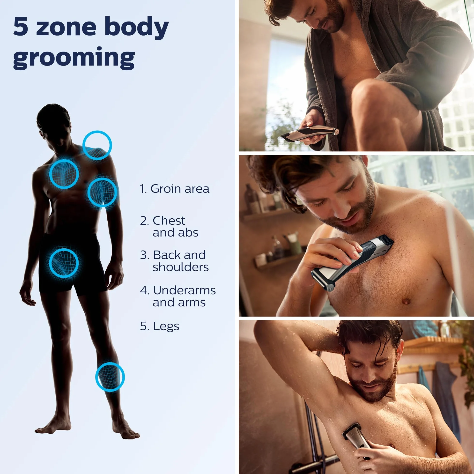 Philips Norelco Bodygroomer BG7030/49 trymer golarka odporny na prysznic przyjazny dla skóry