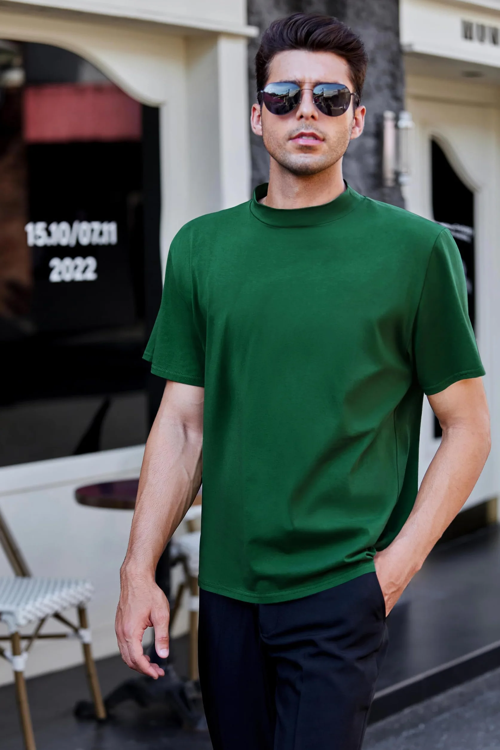 Runcati T-shirty męskie z krótkim rękawem, bawełna, basic, podkoszulek, luźny krój, lekki, solidny sweter top
