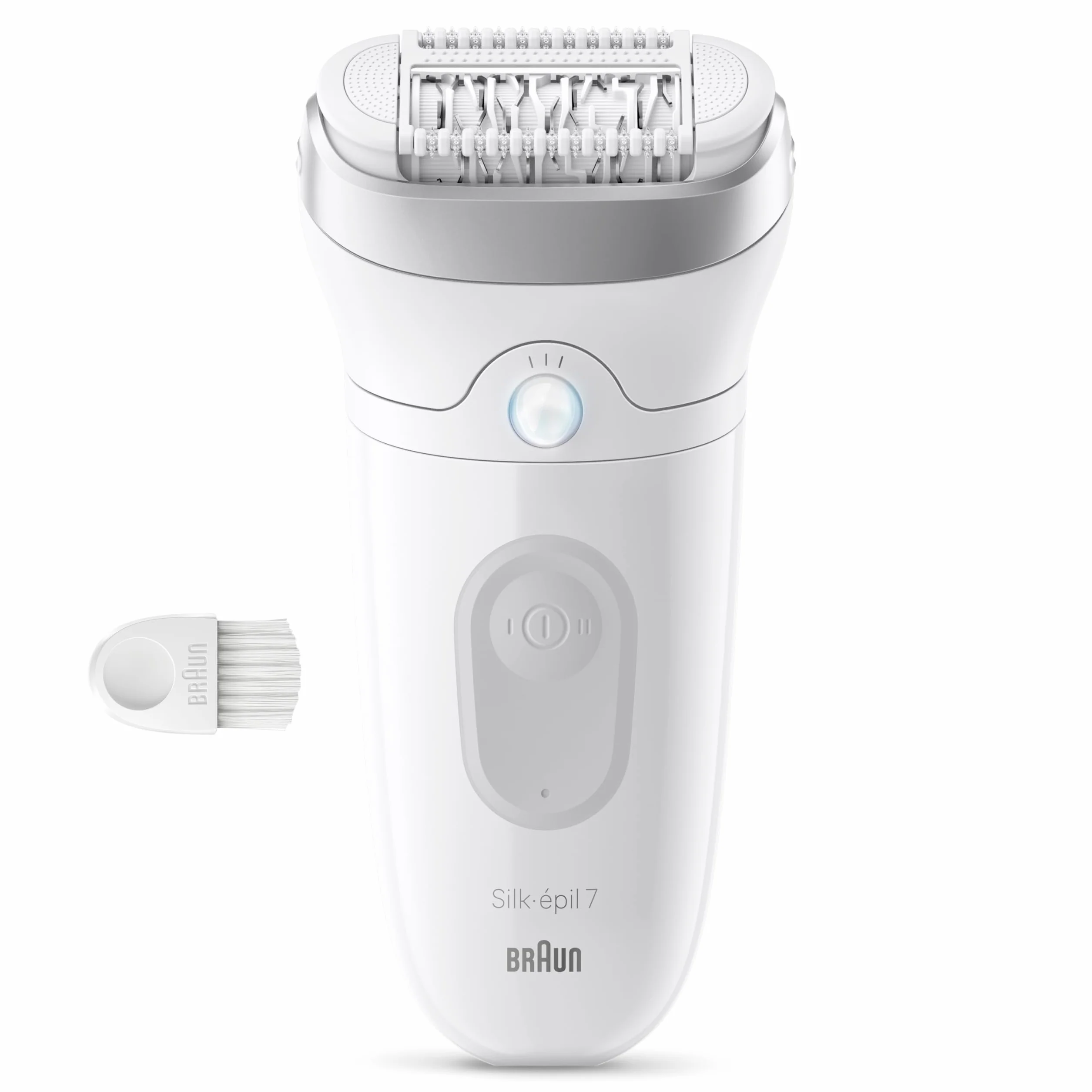 Braun Silk·épil 7 Depilator Szeroką Głowicą Na Mokro I Na Sucho Srebrny
