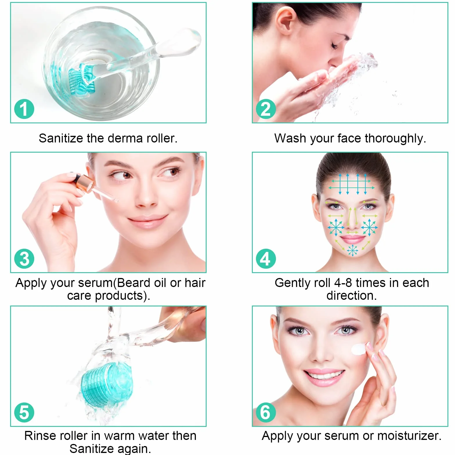 Derma roller z 192 igłami, system mikroigieł, przeciwstarzeniowy, przeciw trądzikowi, rozstępom, cellulitowi, utracie skóry, wypadaniu włosów (0,5 mm)