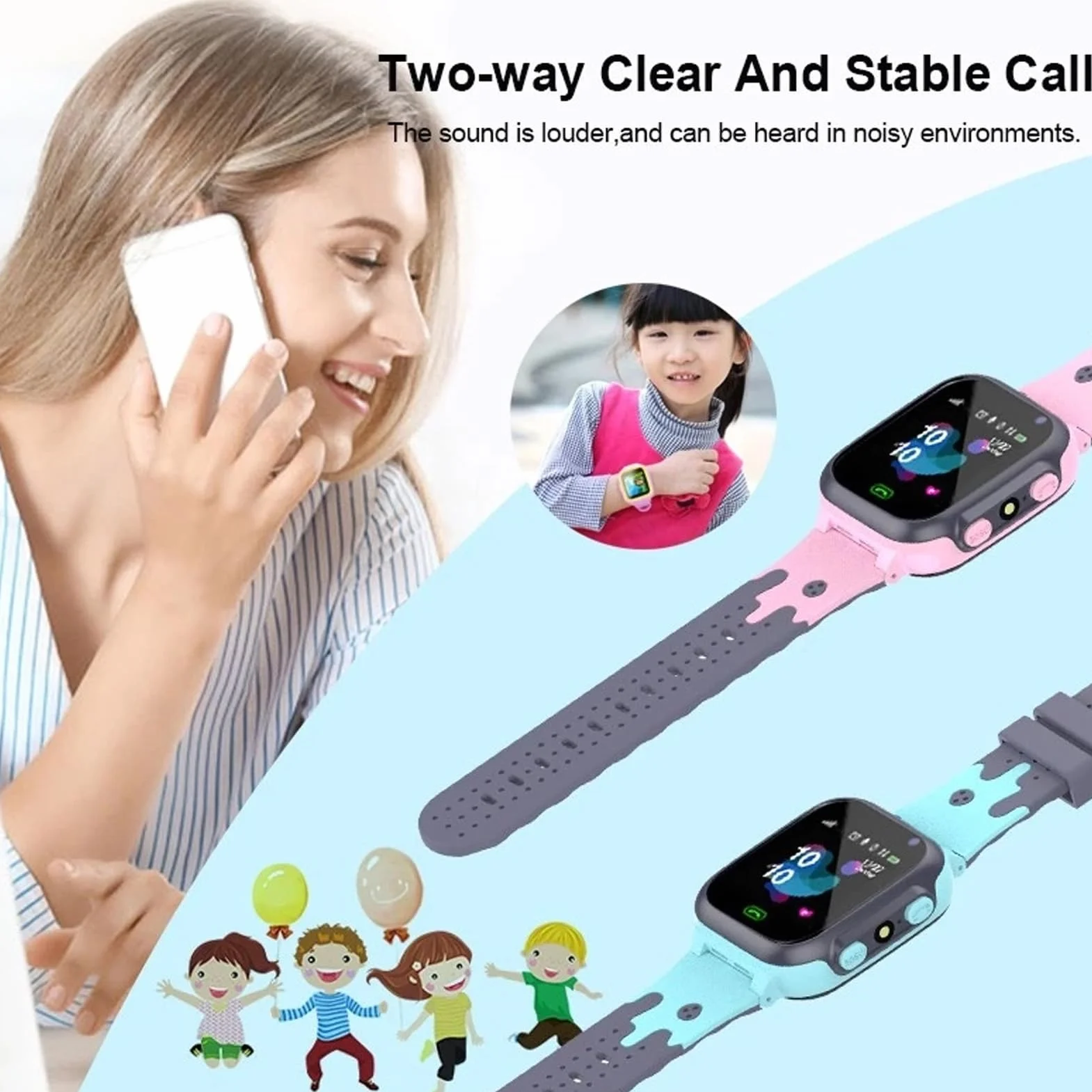 Inteligentny Zegarek dla Dzieci, Ekran Dotykowy HD Inteligentny Zegarek dla Dzieci z Grami, Aparatem, Wideo, Odtwarzaczem Muzyki, Alarmem, SOS, Inteligentnym Zegarkiem do Gier