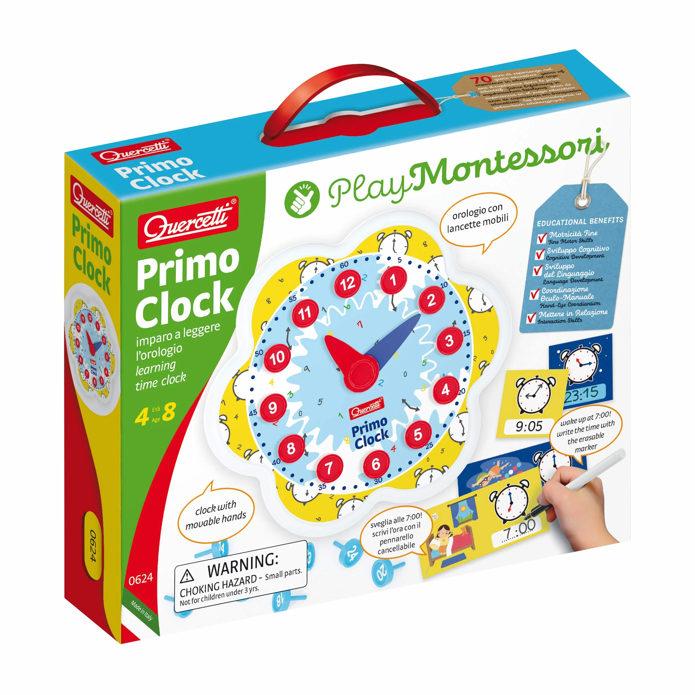 Quercetti - 0624 Primo Clock Play Montessori