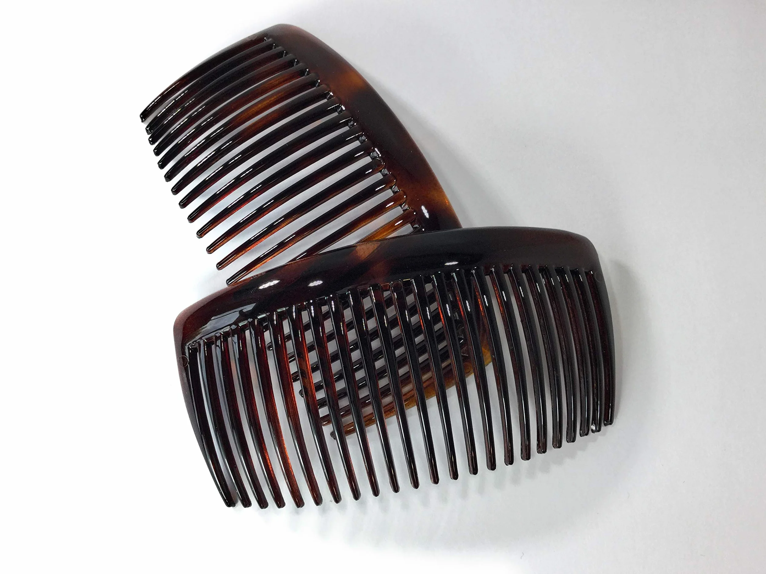 Grzebień wtykowy havanna-brązowy 10 x 5 cm proste zęby Made in France