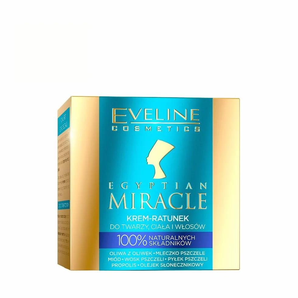 Eveline Cosmetics Egyptian Miracle - Uniwersalny Krem ​​Ratunkowy do Ciała i Włosów | 40 ml | Składniki Naturalne | Kompleksowa Opieka | Właściwości Lecznicze | Balsam Uniwersalny | Błyszczące Włosy
