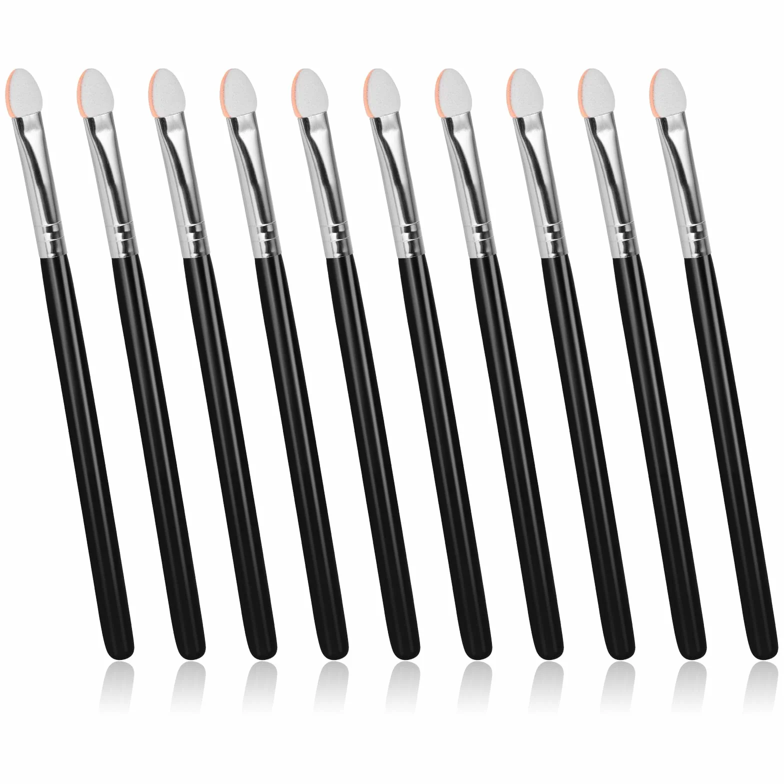 WLLHYF 10pcs Zestaw pędzli do makijażu aplikatorów cieni do powiek, zestaw pędzli do cieni do powiek, wielokrotnego użytku, zmywalny, profesjonalny aplikator cieni do powiek, zestaw pędzli(czarny)