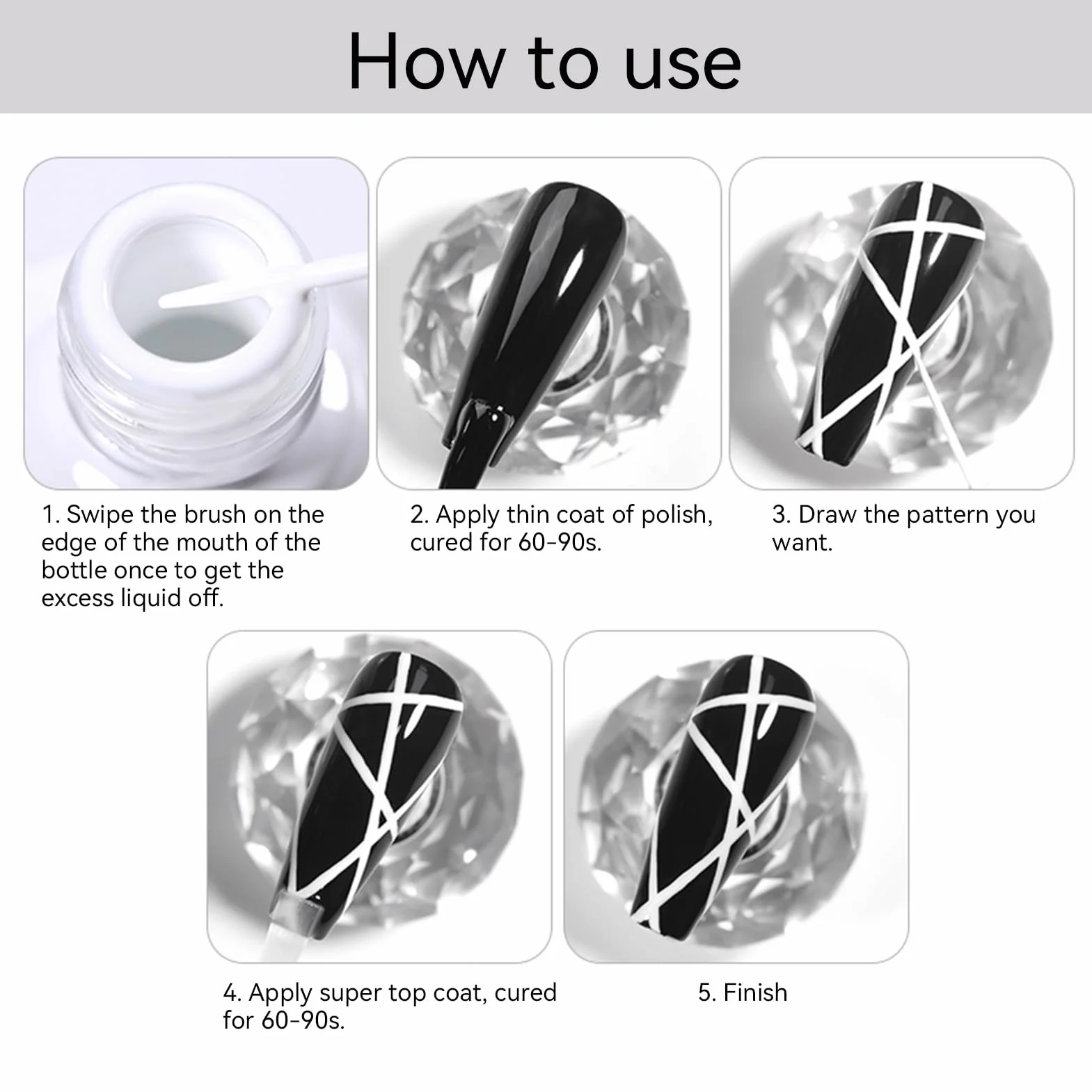 Born Pretty Zestaw żelowych lakierów do paznokci - Mirror Chrome Silver Gold Gel Liner Nail Art Metaliczny efekt lustrzany Swirl Nail Art Gel Polish zestaw do manicure do salonu DIY