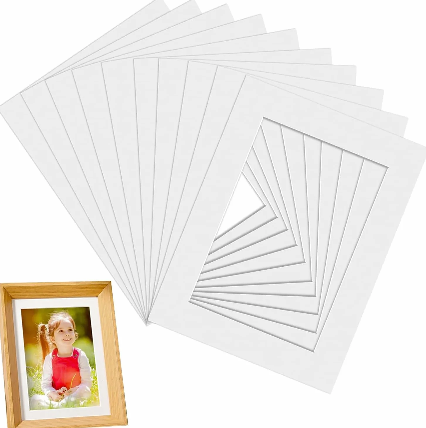 Luxiremi 15 białych ramka na zdjęcia 15 x 10 cm, passe-partout do obrazów, plakatów i obrazów