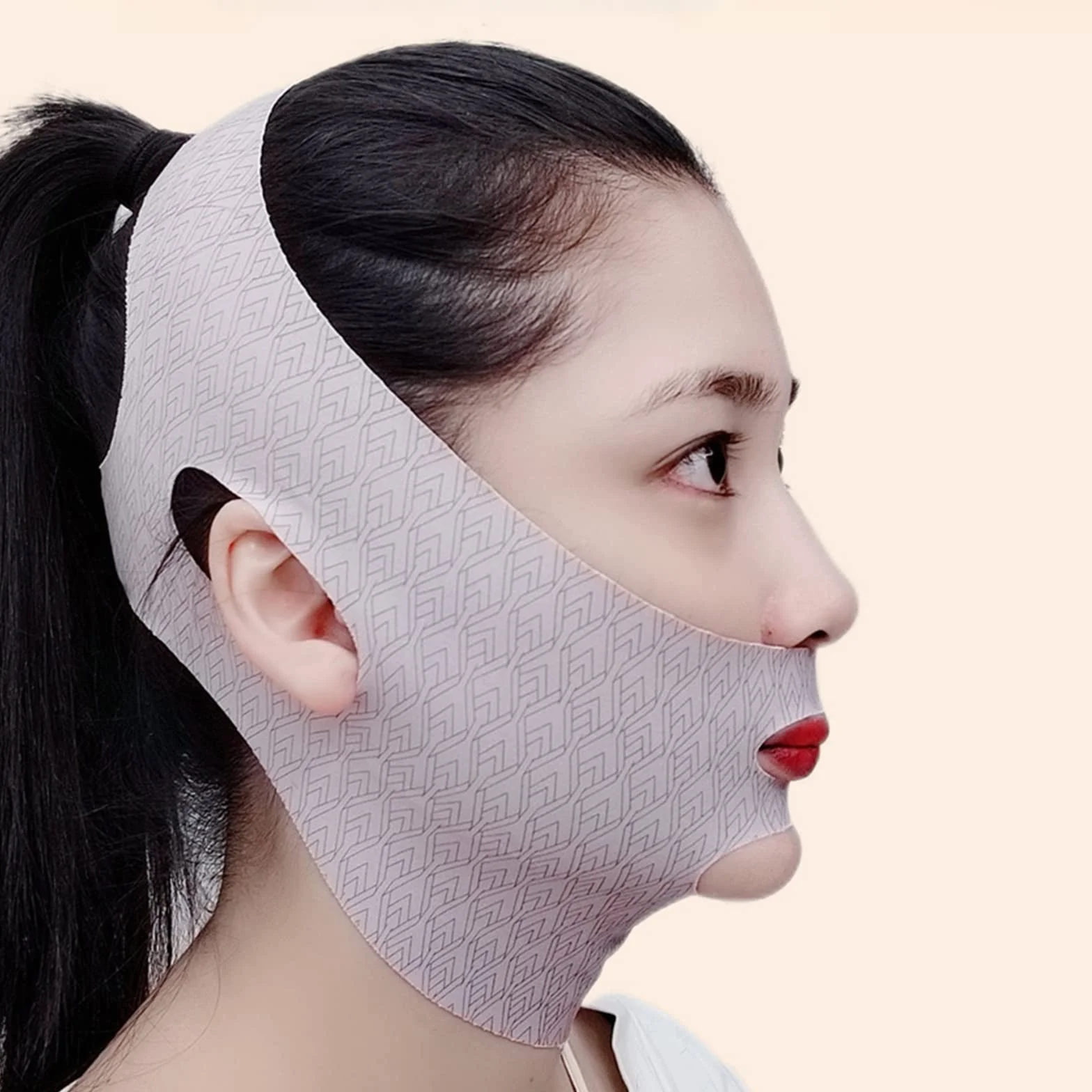 TNSLAND Beauty Face Sculpting Sleep Mask, V Shape Face V Line Shaping Face Face Mask, podwójny podbródek, redukcja podwójnego podbródka, liftingujący pasek na twarz, wygładzająca maseczka na podbródek