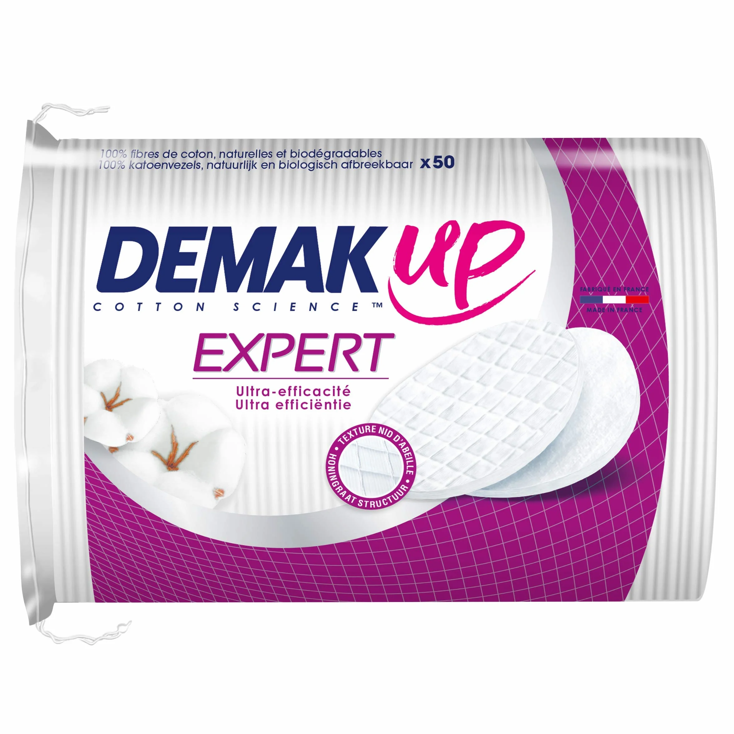 Demak'Up Duo+ owalne płatki bawełniane do usuwania makijażu 4 opakowania po 50 sztuk