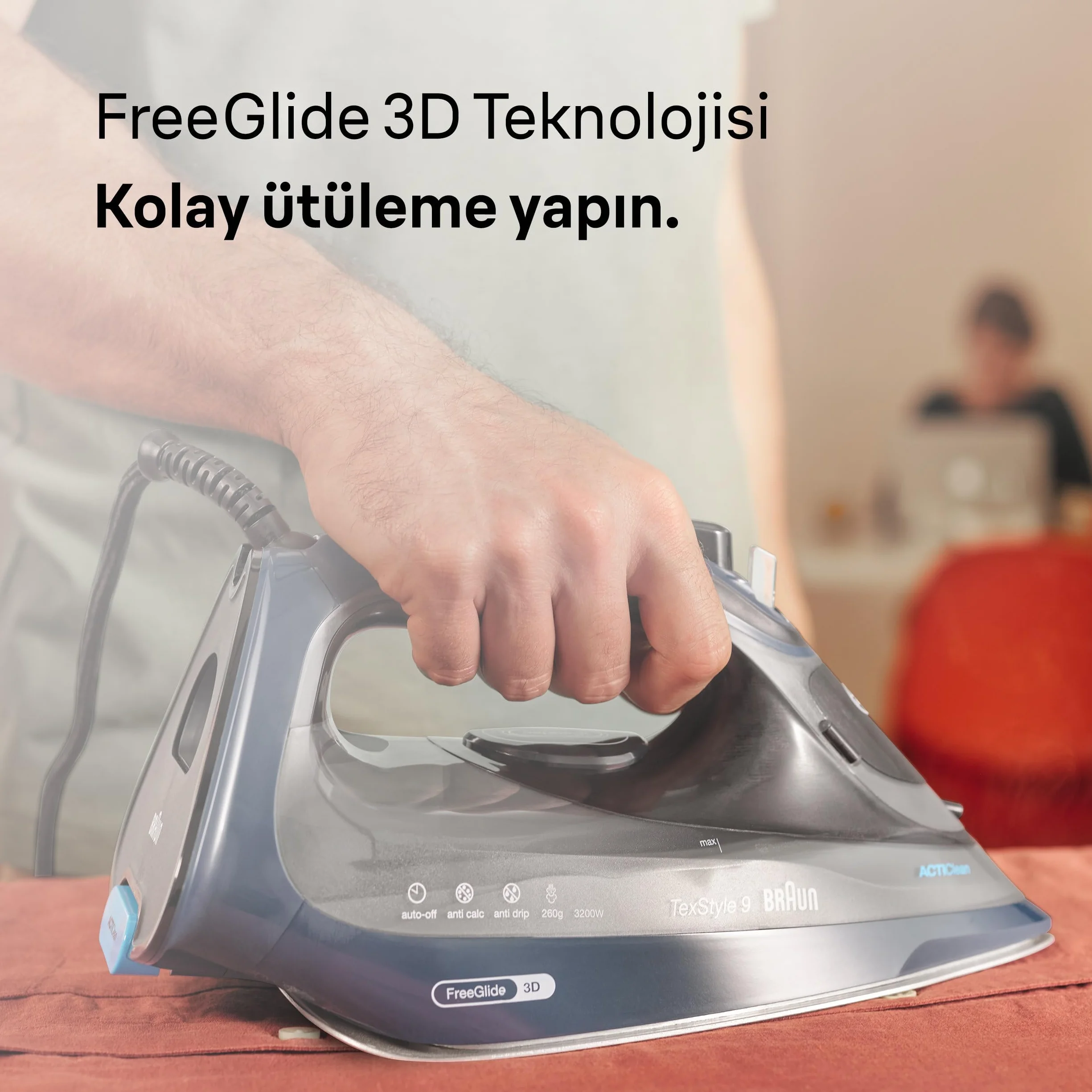 Braun Texstyle 9 Żelazko, Ciemnoniebieski/Czarny, 3200 W