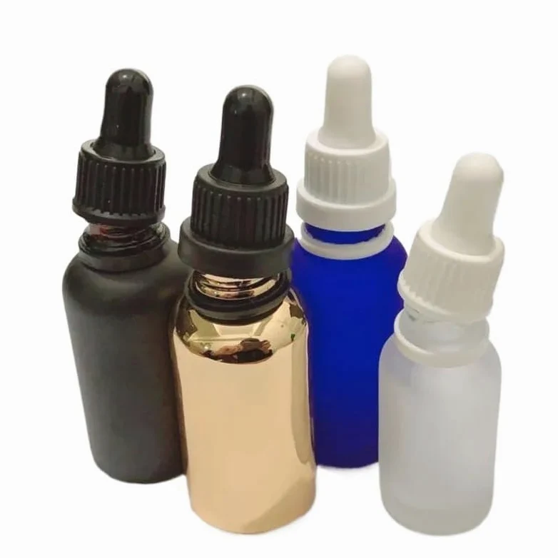 100 sztuk czarno-białych szklanych zakraplaczy 18 mm ze szczelnymi nakrętkami puste akcesoria do dozowania(A2 All White Dropper,30ml)