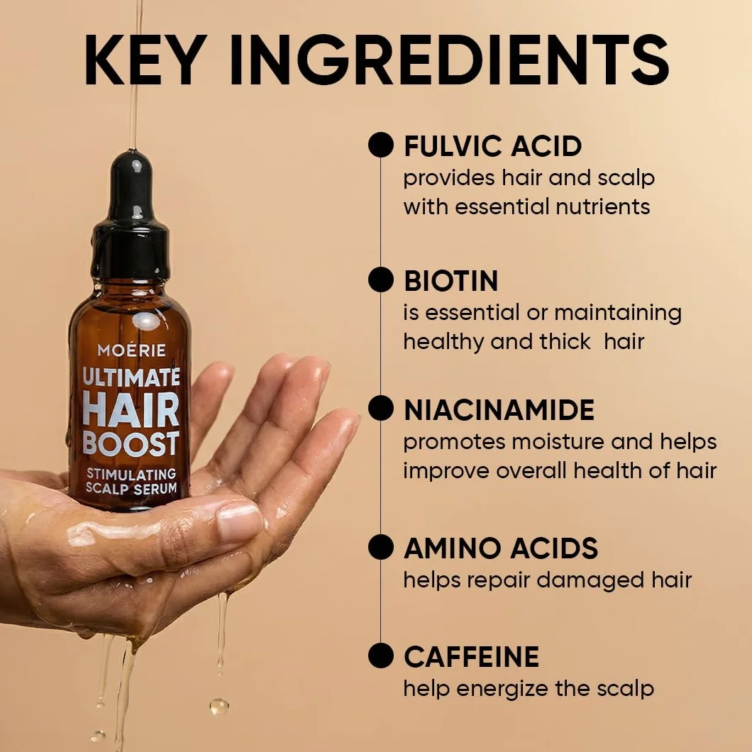 MOERIE Serum do wzrostu i pogrubienia włosów Naturalna alternatywa przeciw wypadaniu i uszlachetnianiu włosów - 50 ml