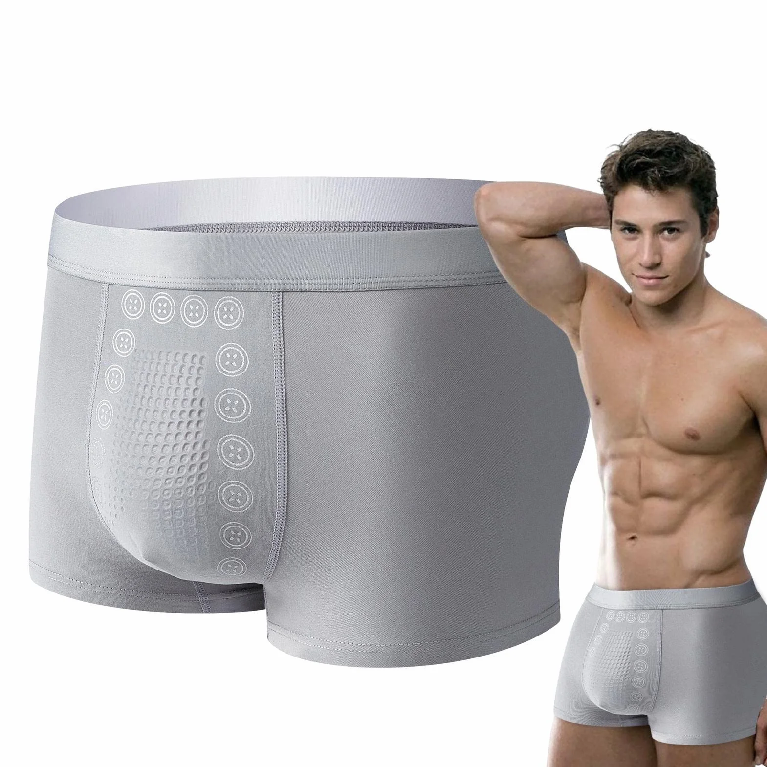 Bokserki Dla M? ?czyzn | Magnetyczna bielizna dla m? ?czyzn lato - Ice Silk Bokserki Krótkie Fitness Sport Bokserki Szybkoschn?ce Vesone