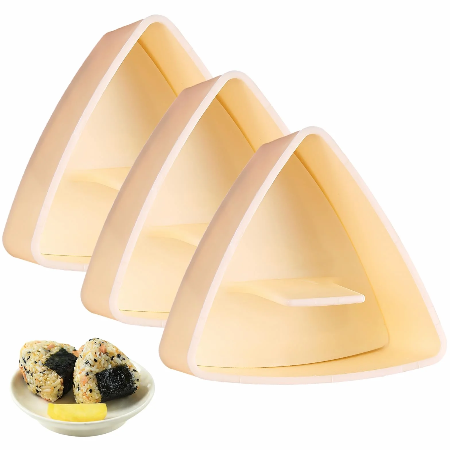 3 formy Onigiri Onigiri, gładka powierzchnia, nadaje się do samodzielnego przygotowania sushi i kulek ryżowych, idealne dla początkujących