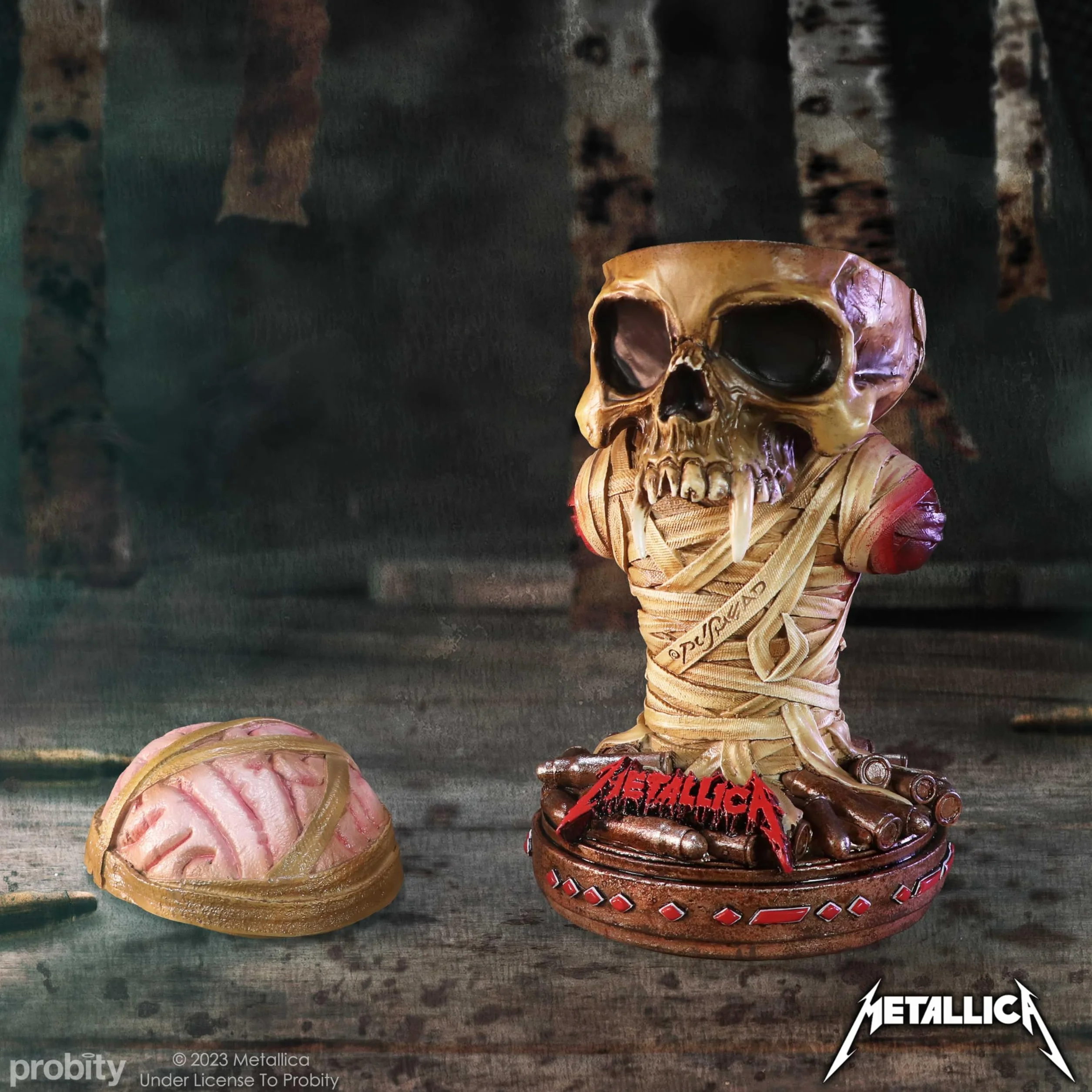 Nemesis Now Metallica One Bust Box, żywica, oficjalnie licencjonowany produkt Metallica, prezent maskotka Metallica, ciężki metalowy przedmiot kolekcjonerski, odlew z najlepszej żywicy, fachowo