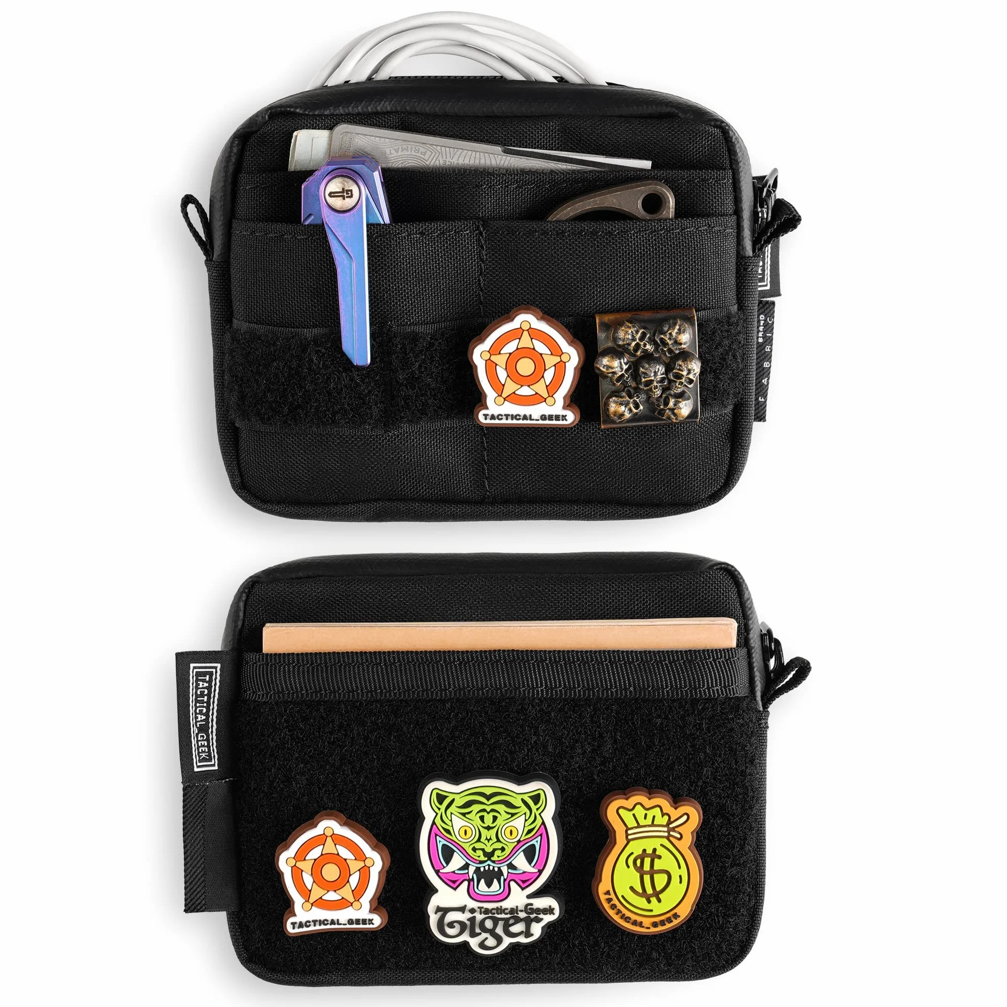 TACTICAL GEEK Storage A3 Torba EDC Kieszeń Molle Organizer Dodatkowa torba na kamizelkę taktyczną, plecak, Cordura 500D TAC Torba narzędziowa EDC Narzędzie z obszarem łatki
