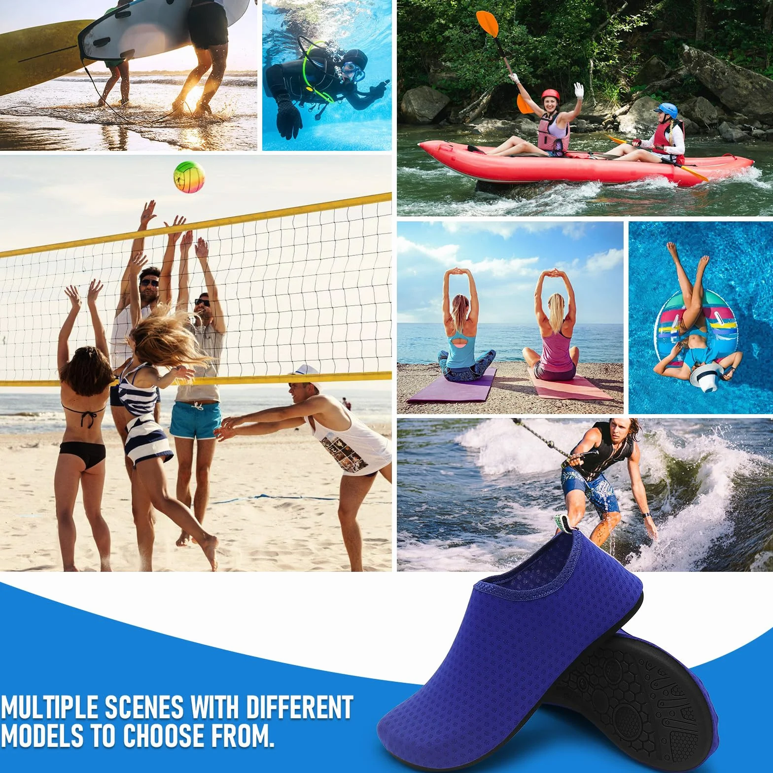 Buty do wody uniseks, antypoślizgowe, do wody, na plażę, basen, do jogi, surfingu, lekkie, oddychające i szybkoschnące