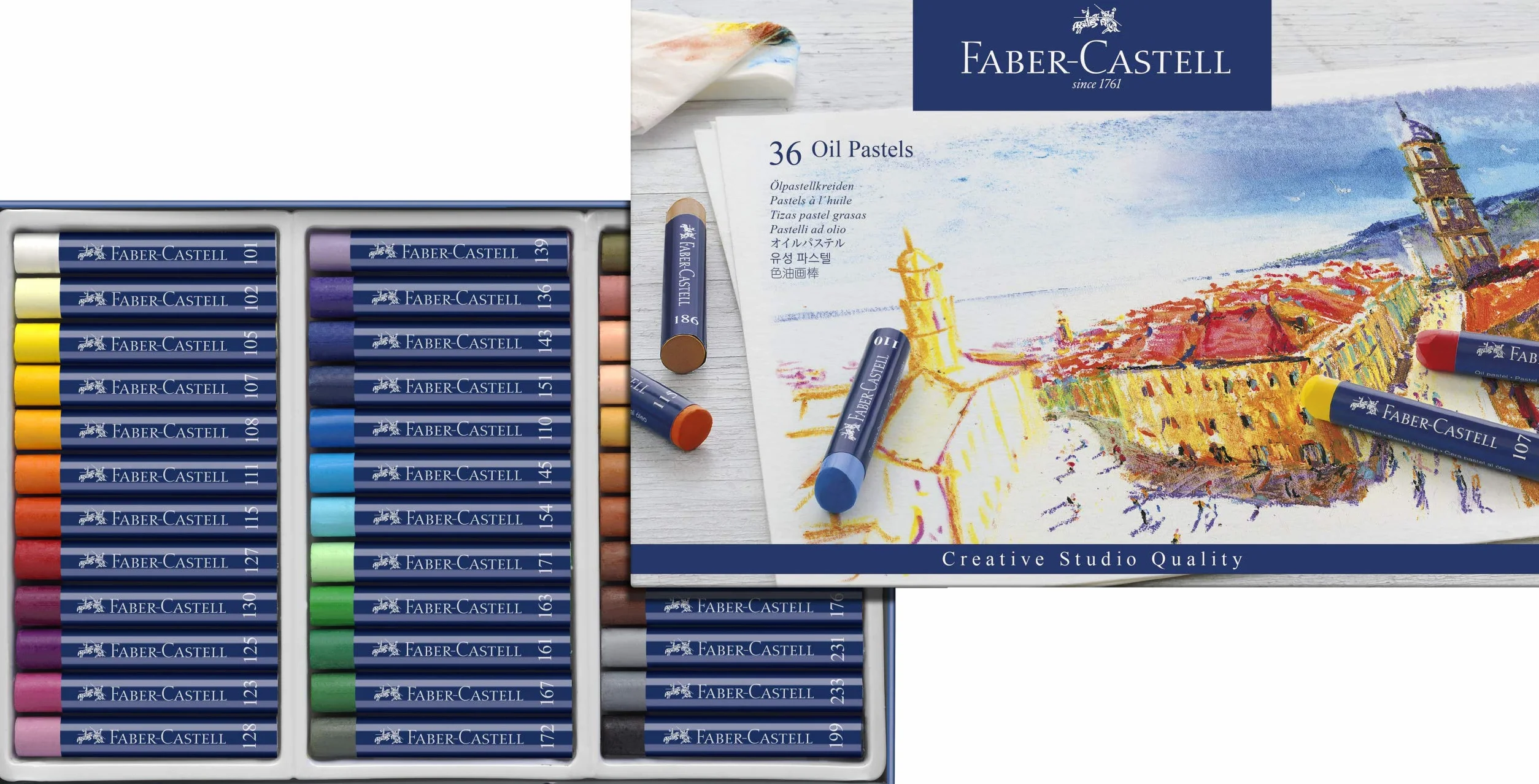 Faber Castell Studio Quality 127036 pastelowa kreda, kremowa konsystencja, bezkwasowa, wysoka pigmentacja, jasne kolory