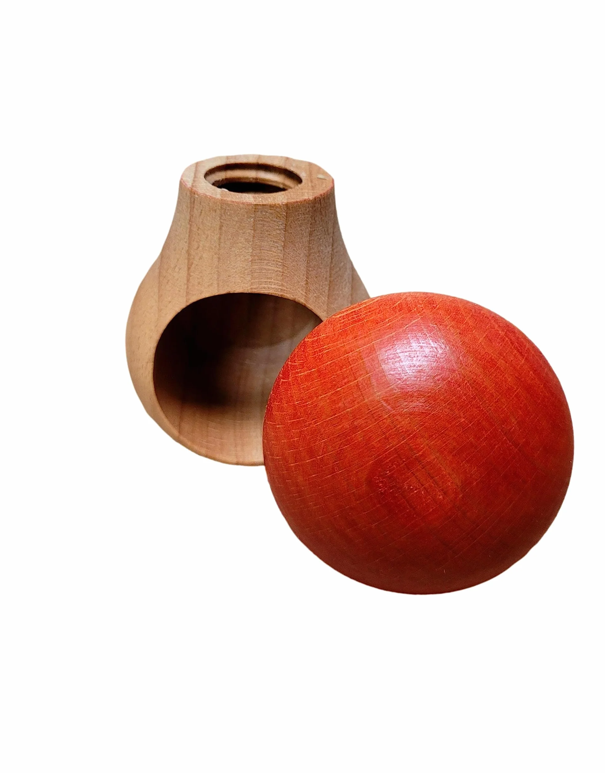 Wooden World 2 x dziadek do orzechów z naturalnego drewna bukowego - bardzo solidny grzyb czerwony